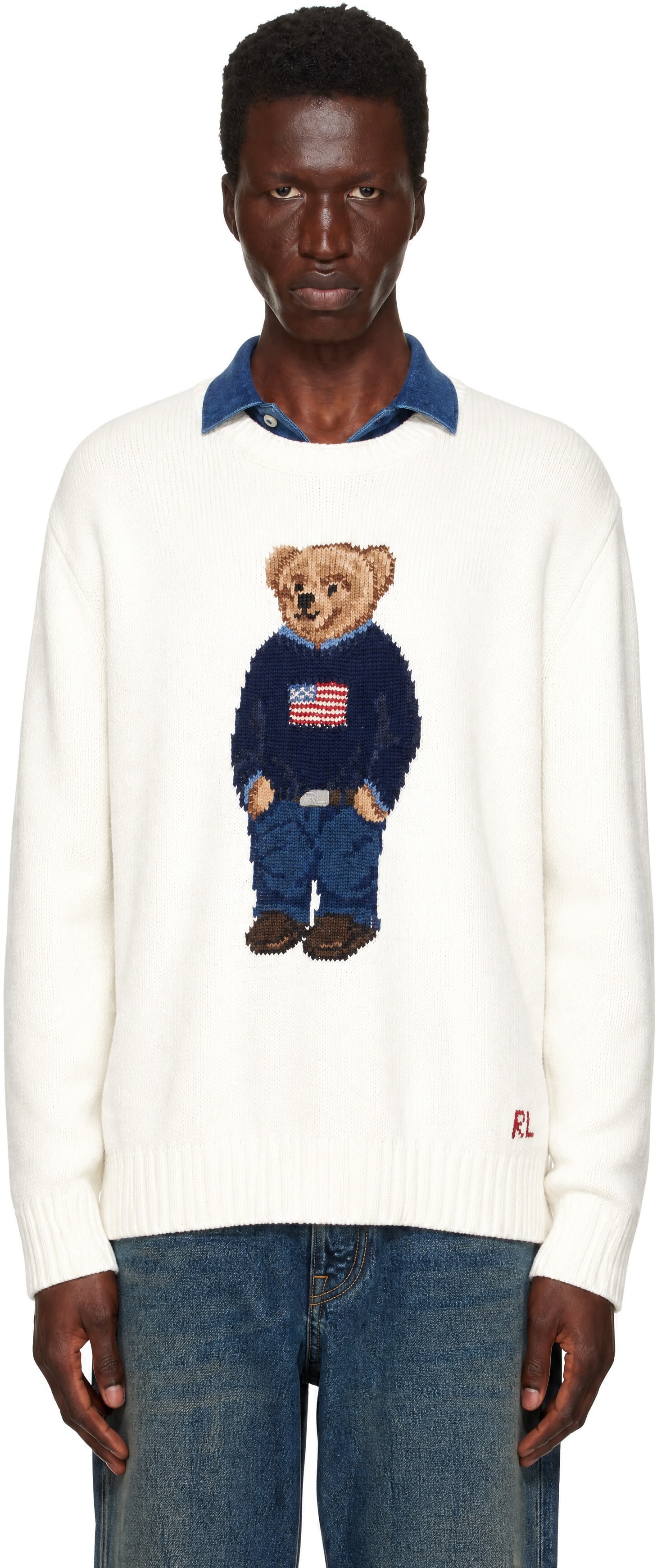Polo Ralph Lauren - 오프 화이트 폴로 베어 스웨터