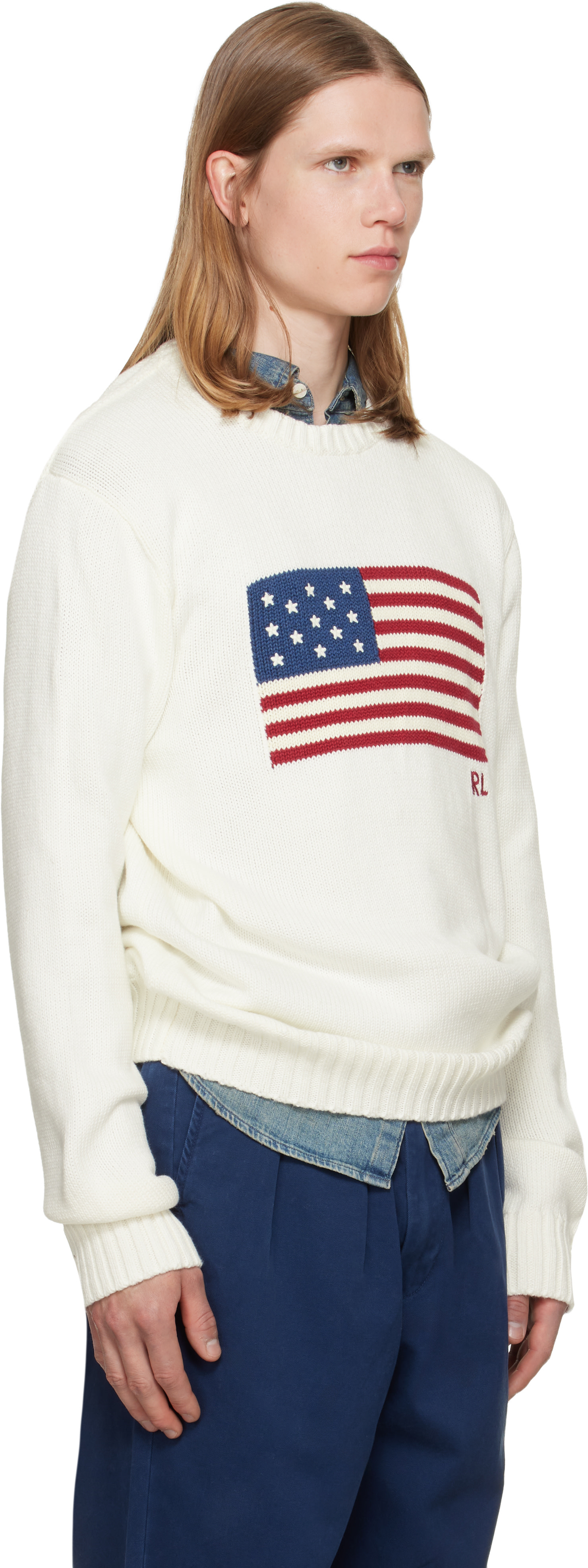 Polo Ralph Lauren - Pull blanc à image à logo