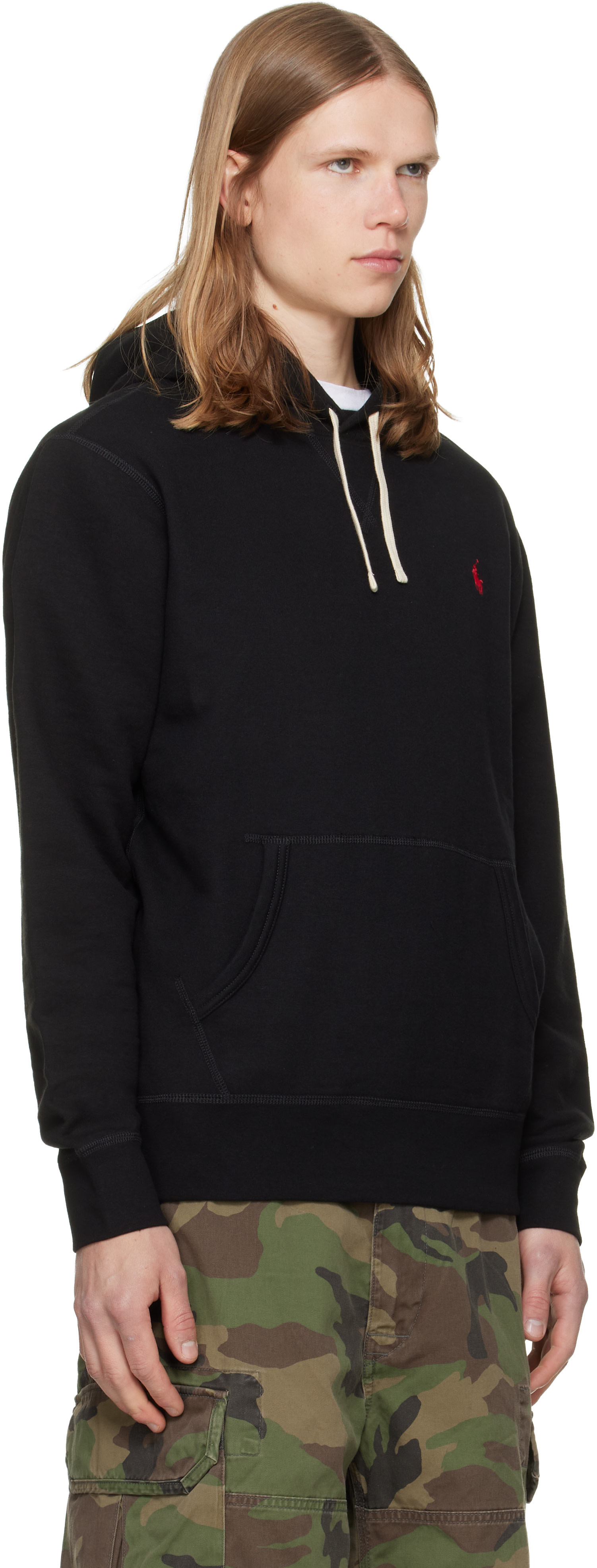Polo Ralph Lauren - Pull à capuche noir en molleton à logo