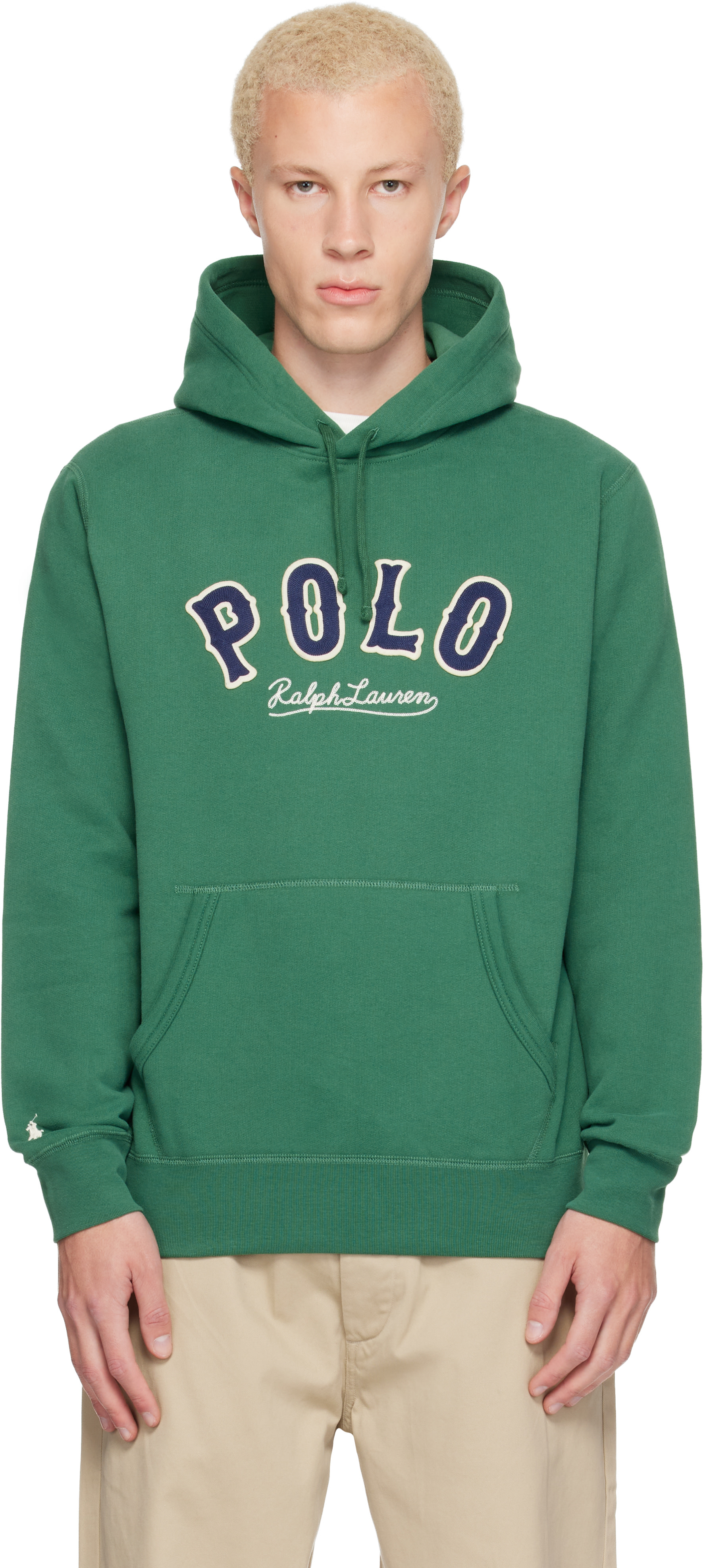 Polo Ralph Lauren - Pull à capuche vert en molleton