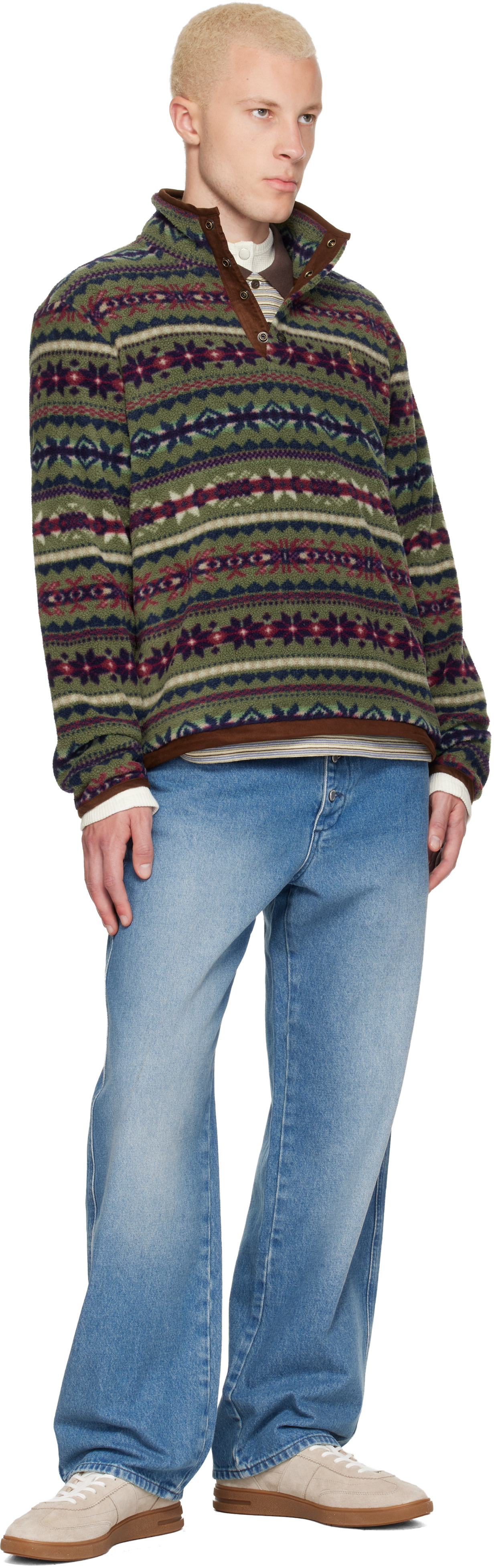 Polo Ralph Lauren - Pull vert en molleton à motif