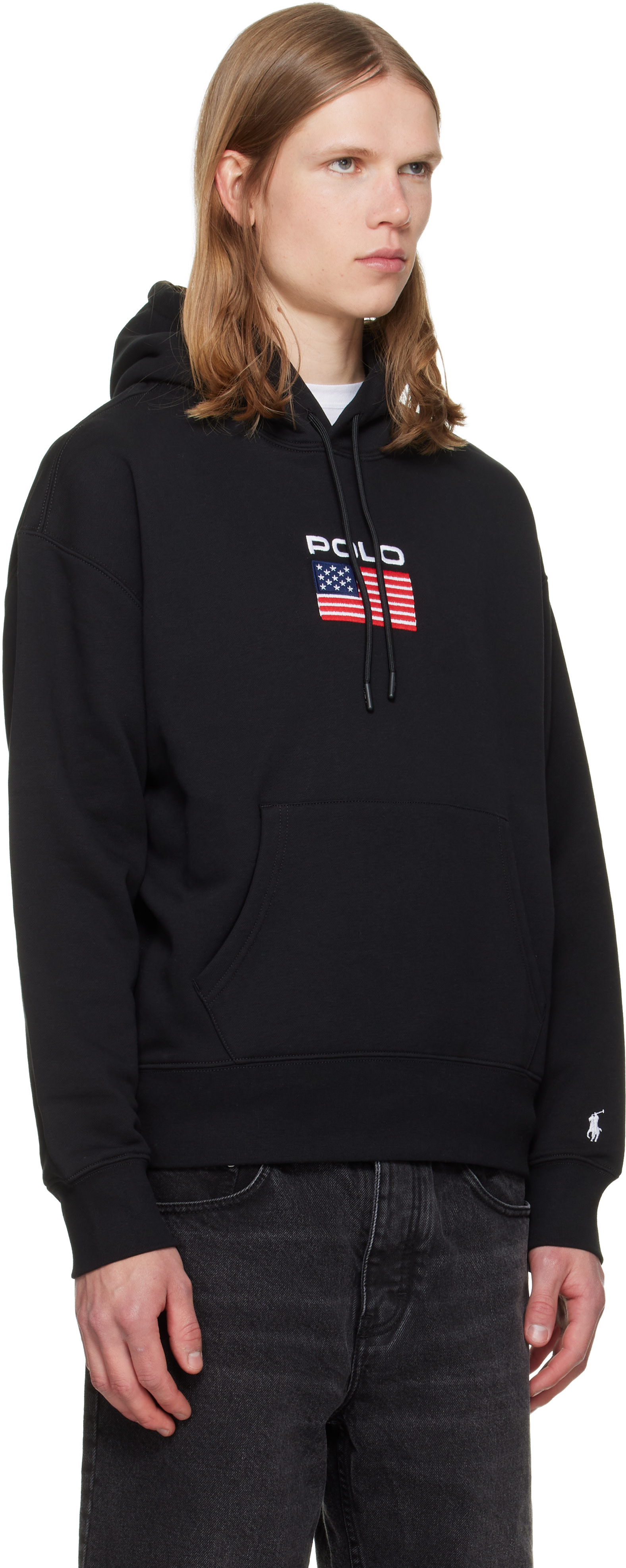 Polo Ralph Lauren - Pull à capuche noir à logo brodé
