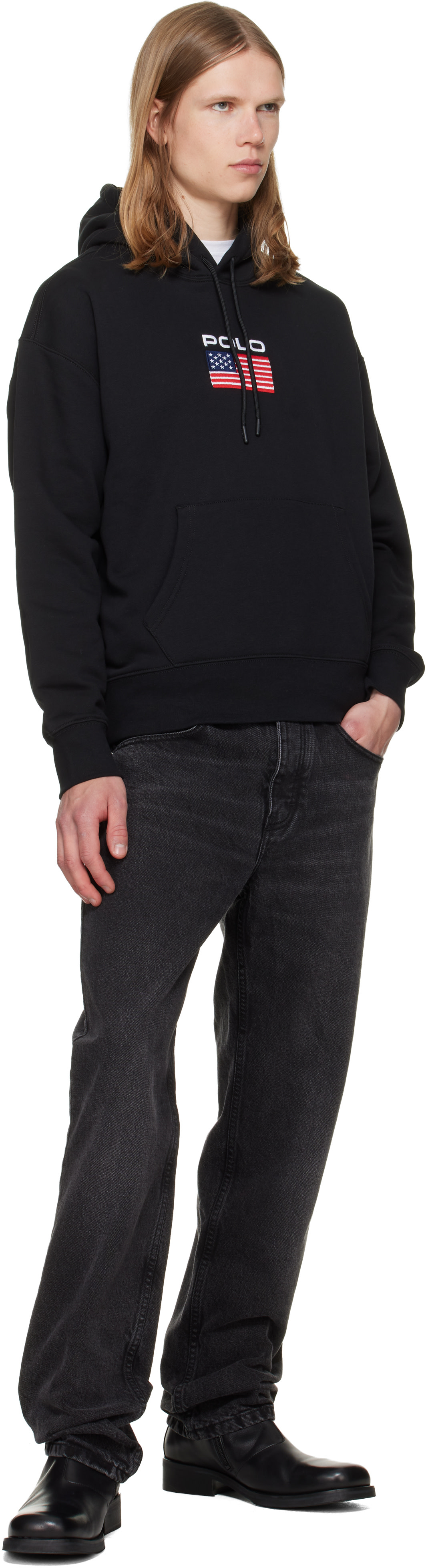 Polo Ralph Lauren - Pull à capuche noir à logo brodé