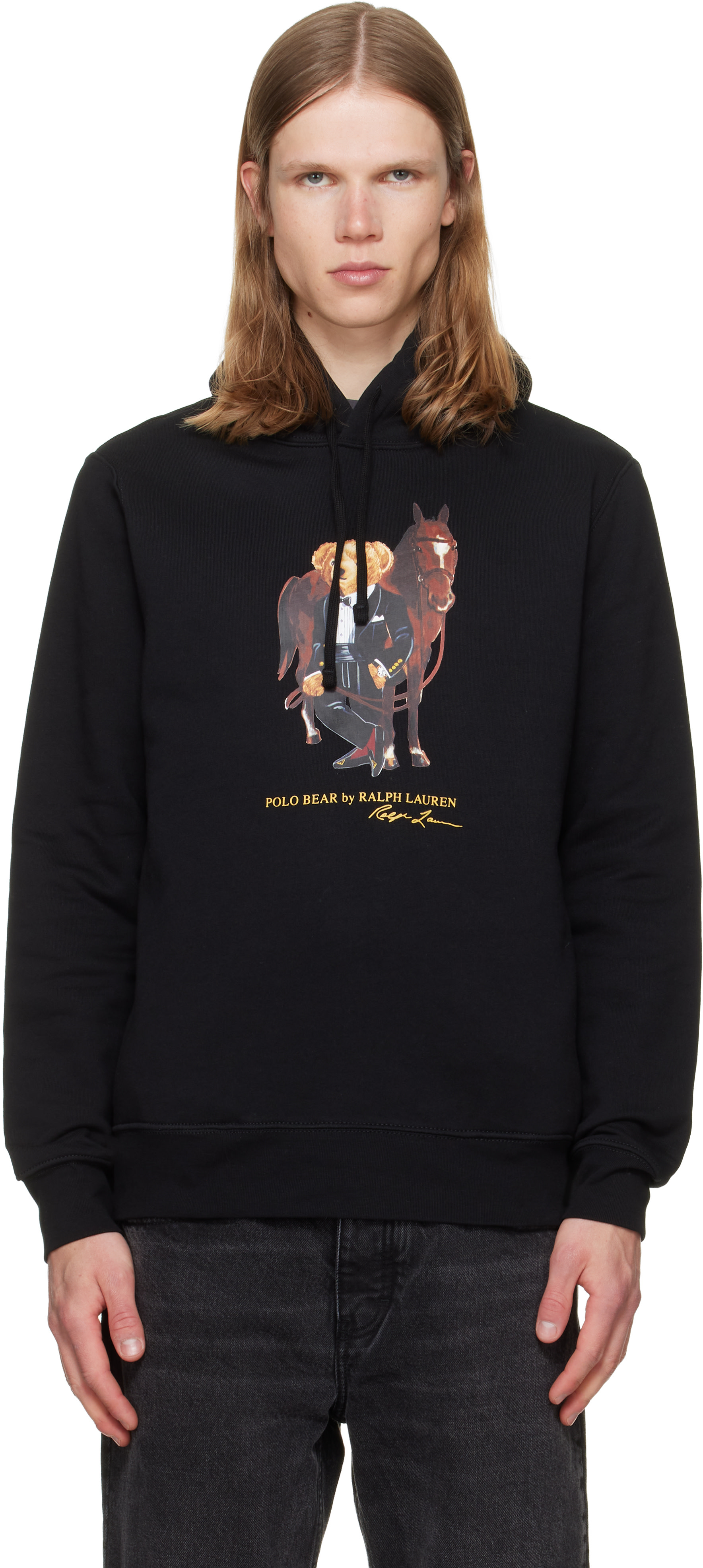 Polo Ralph Lauren - Pull à capuche noir à image à logo
