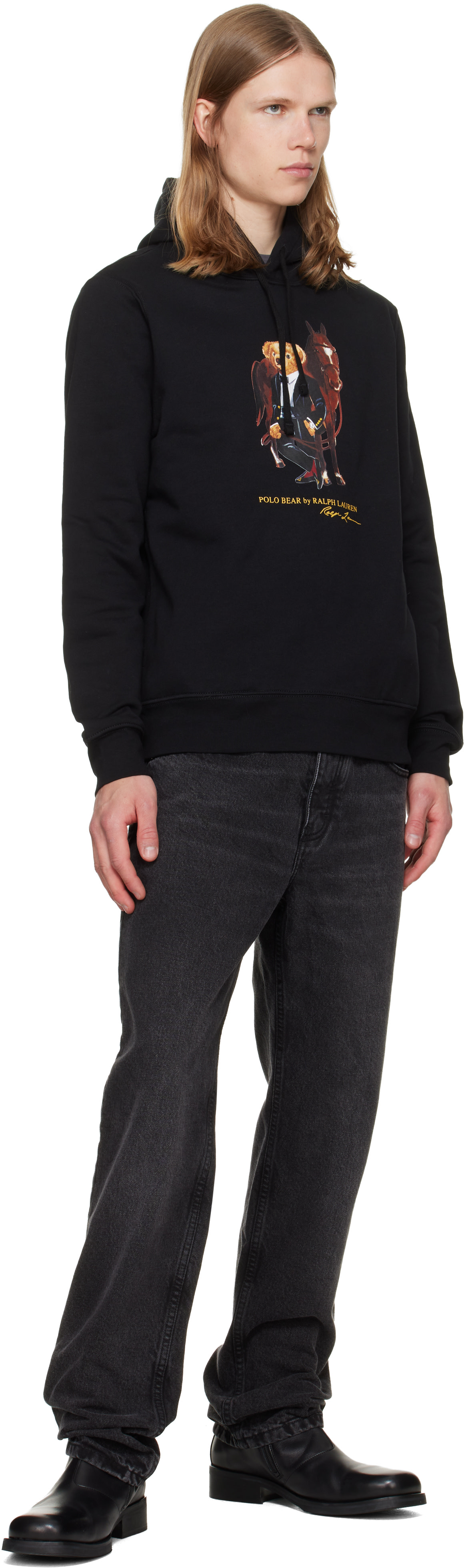 Polo Ralph Lauren - Pull à capuche noir à image à logo
