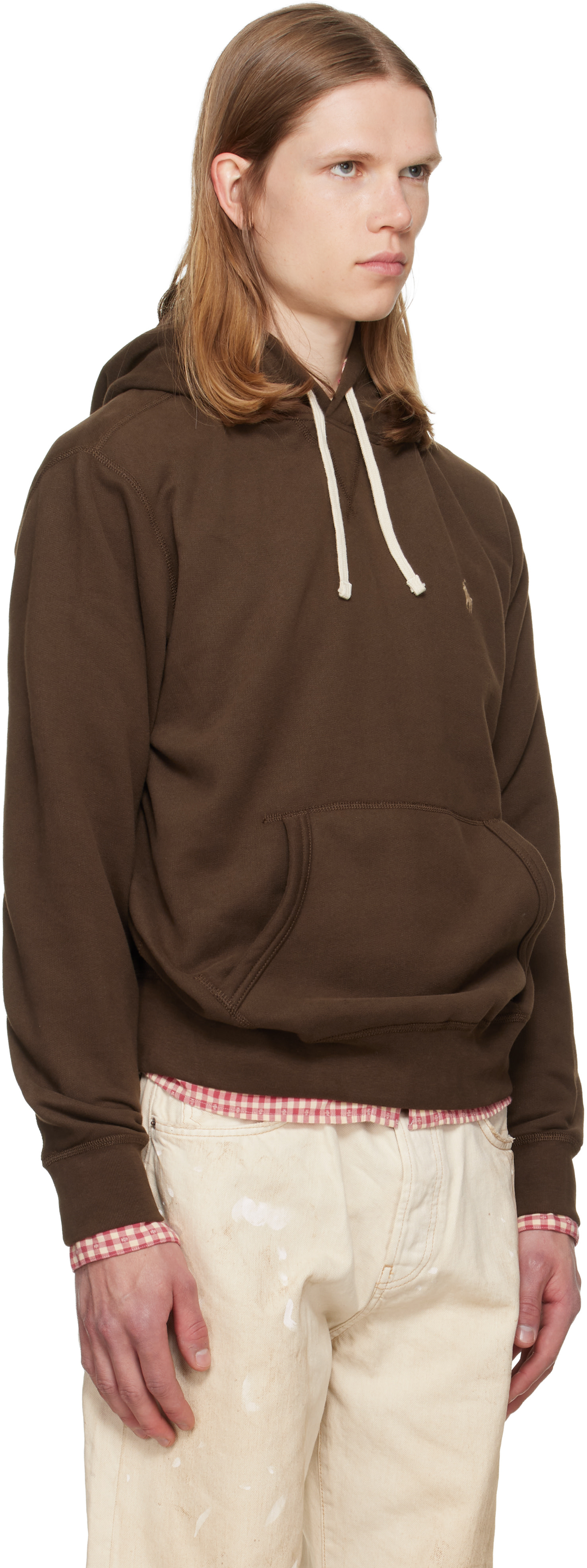 Polo Ralph Lauren - Pull à capuche brun en molleton à logo