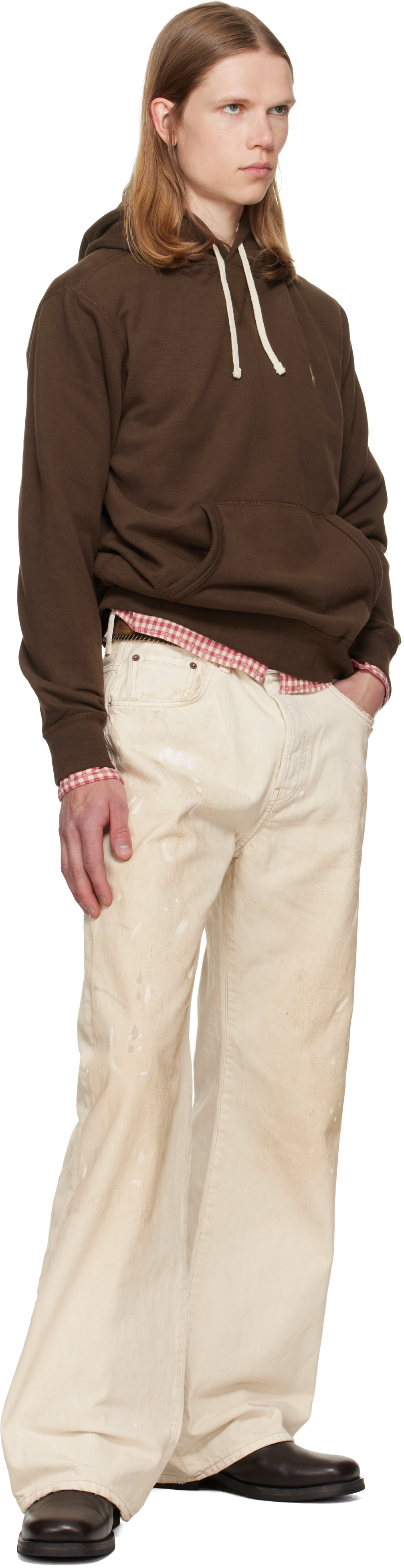 Polo Ralph Lauren - Pull à capuche brun en molleton à logo