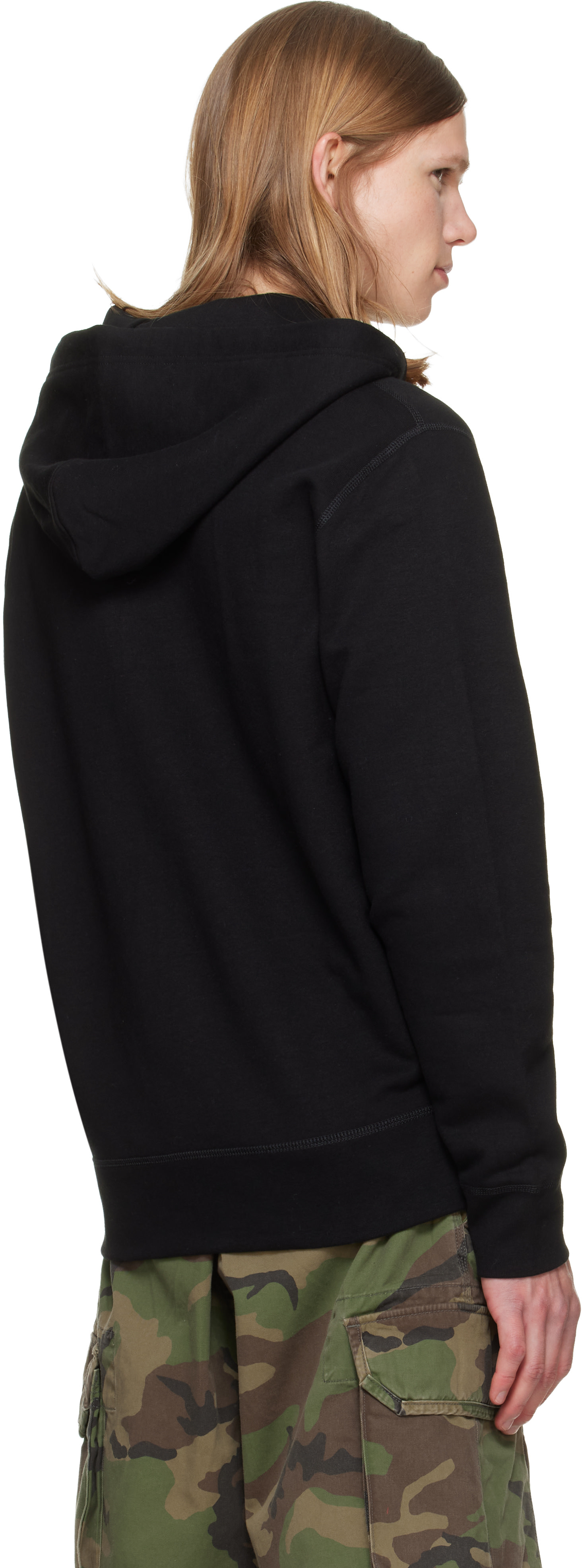 Polo Ralph Lauren: Black Fleece Full-Zip Hoodie | SSENSE Canada