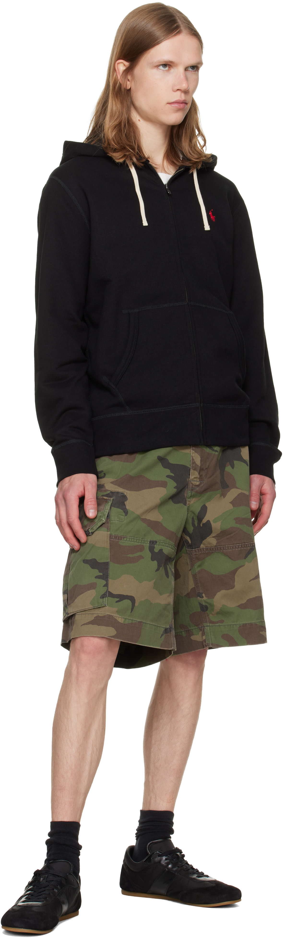 Polo Ralph Lauren: Black Fleece Full-Zip Hoodie | SSENSE Canada