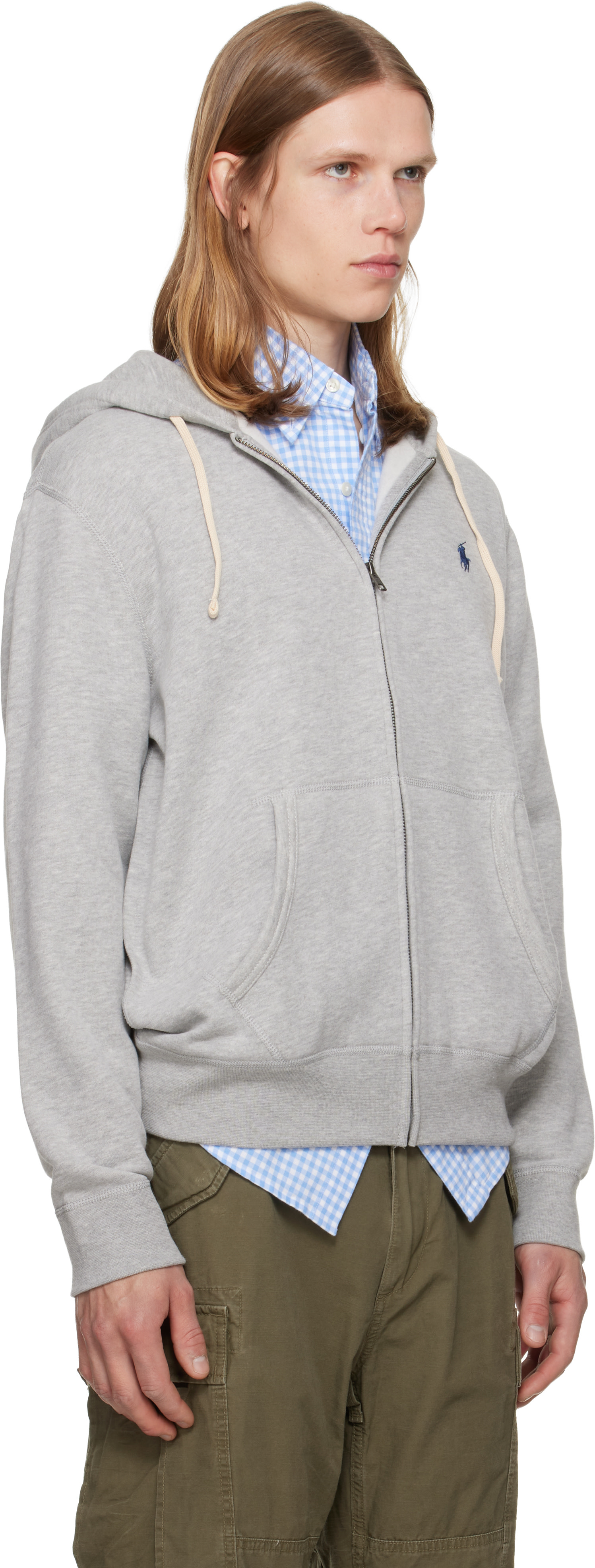 Polo Ralph Lauren - Pull à capuche gris à logo