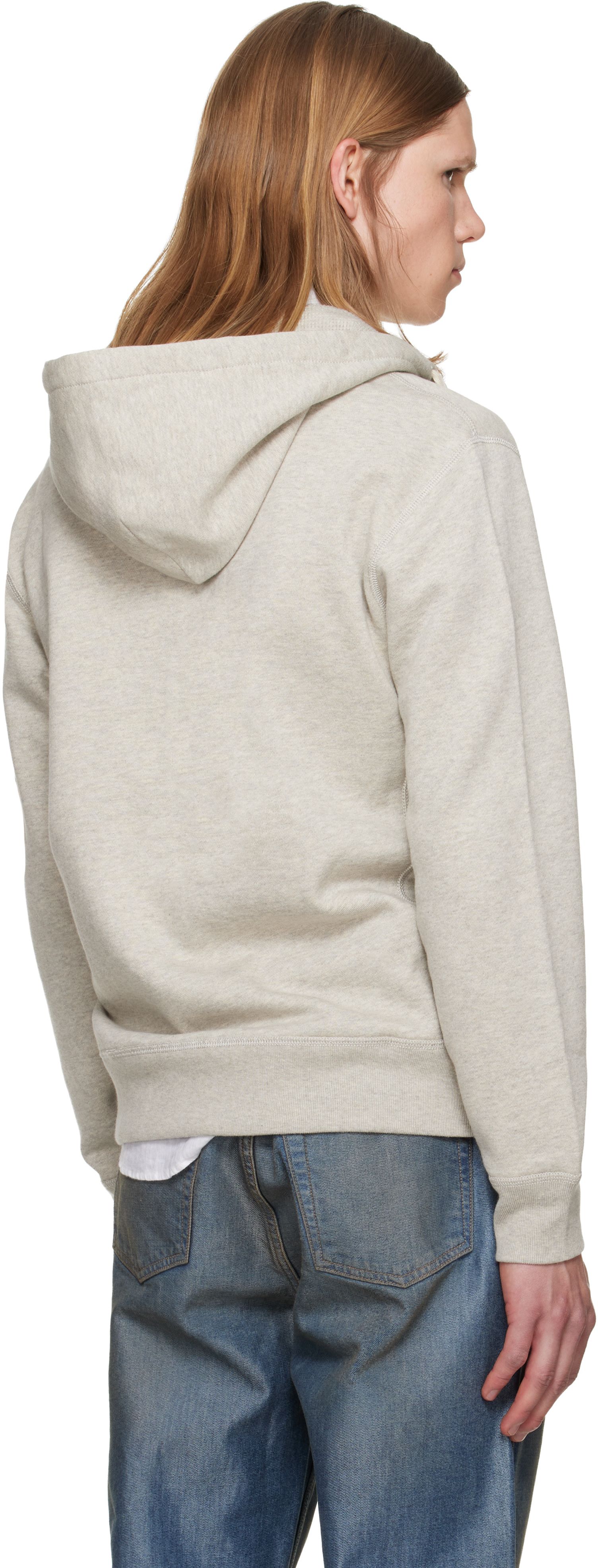 Polo Ralph Lauren - Pull à capuche gris en molleton à glissière