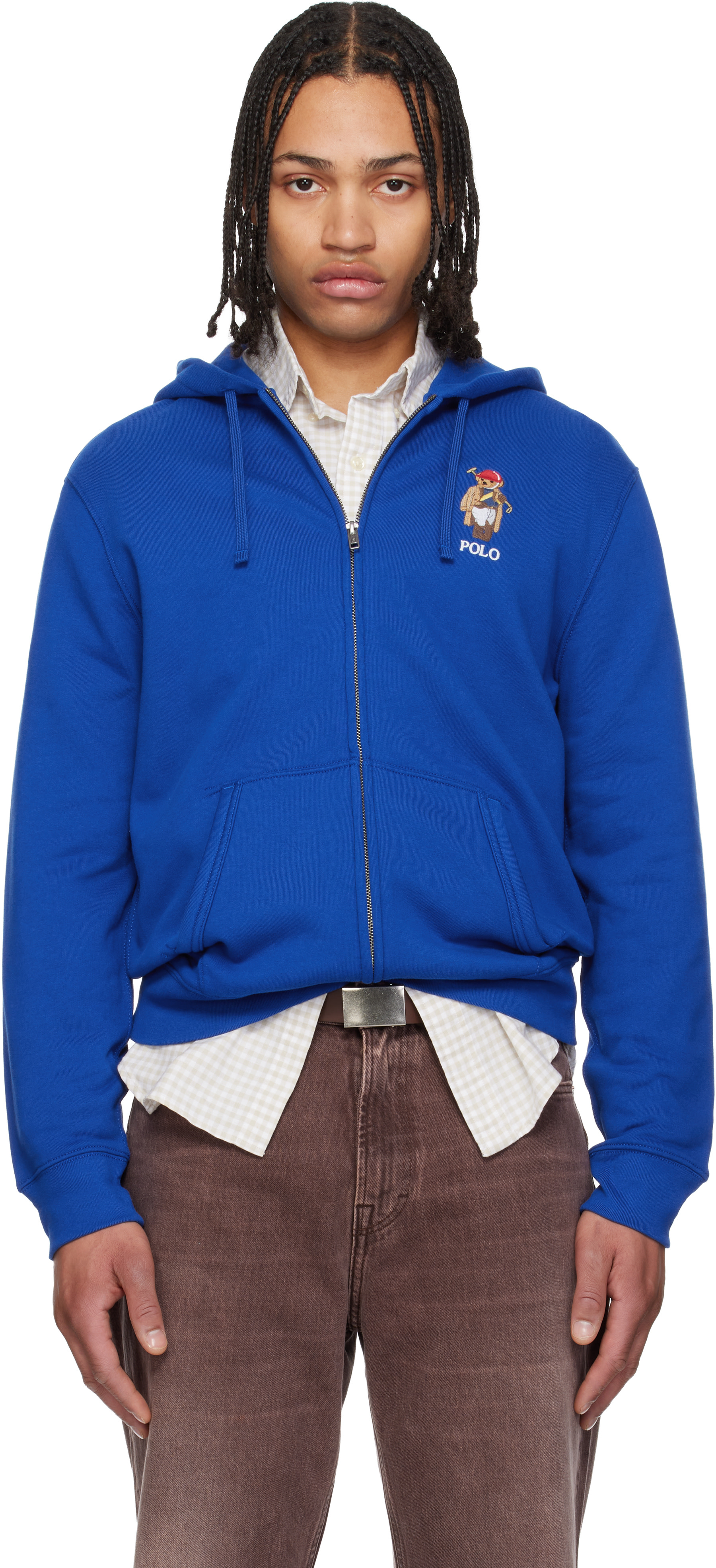 Polo Ralph Lauren: Navy Long Sleeve Full Zip Hoodie | SSENSE Norway