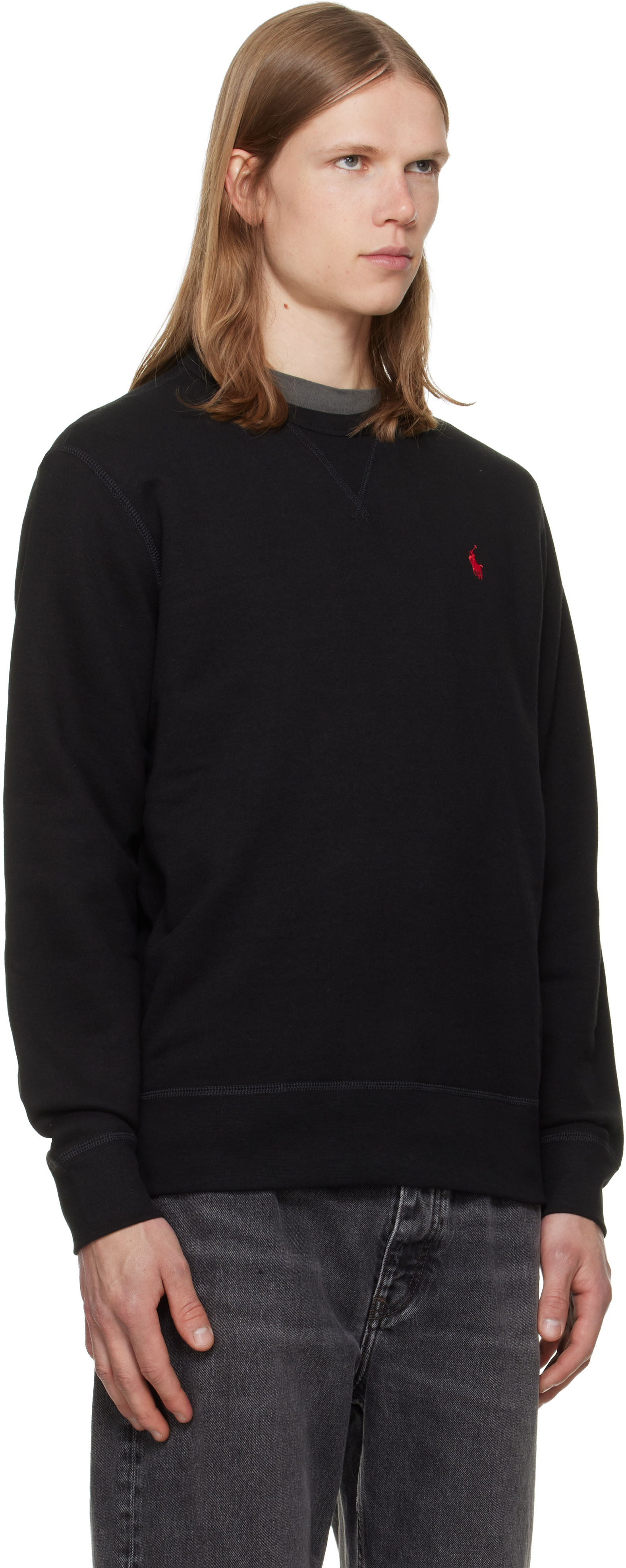 Polo Ralph Lauren - Pull molletonné noir à logo