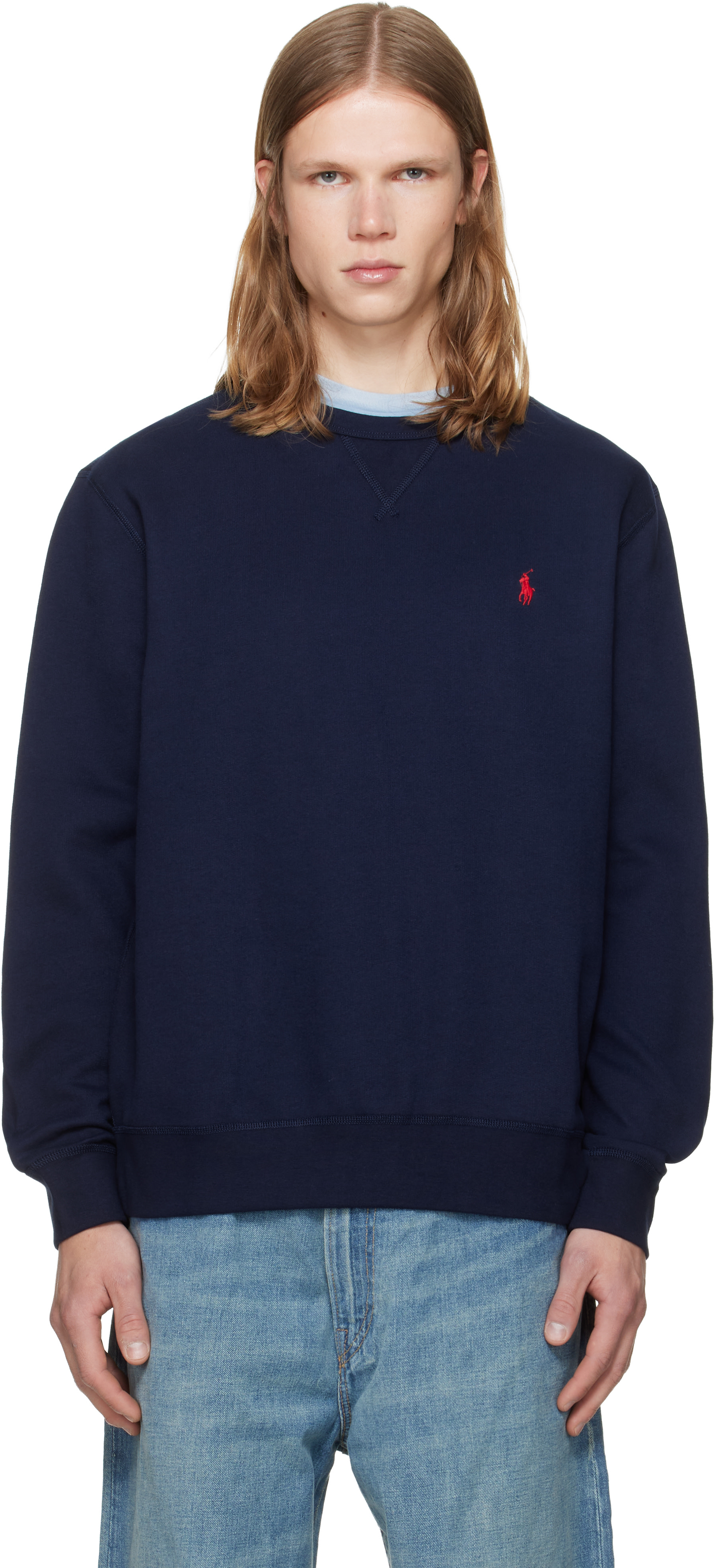 Polo Ralph Lauren: Navy 'The RL Fleece' Sweatshirt | SSENSE