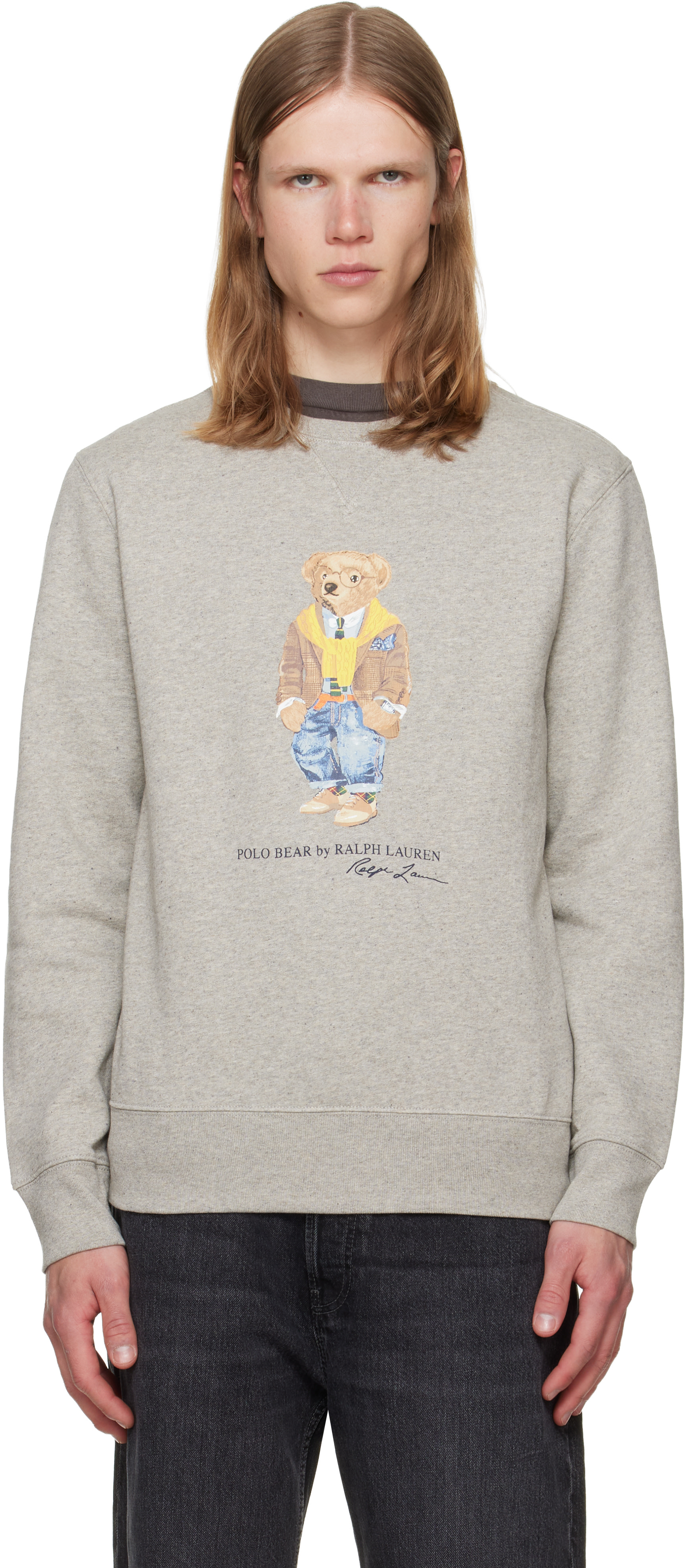 Ralph Lauren Polo Bear トレーナー グレー Polo Ralph Lauren: Gray Polo Bear Fleece Sweatshirt | SSENSE Canada