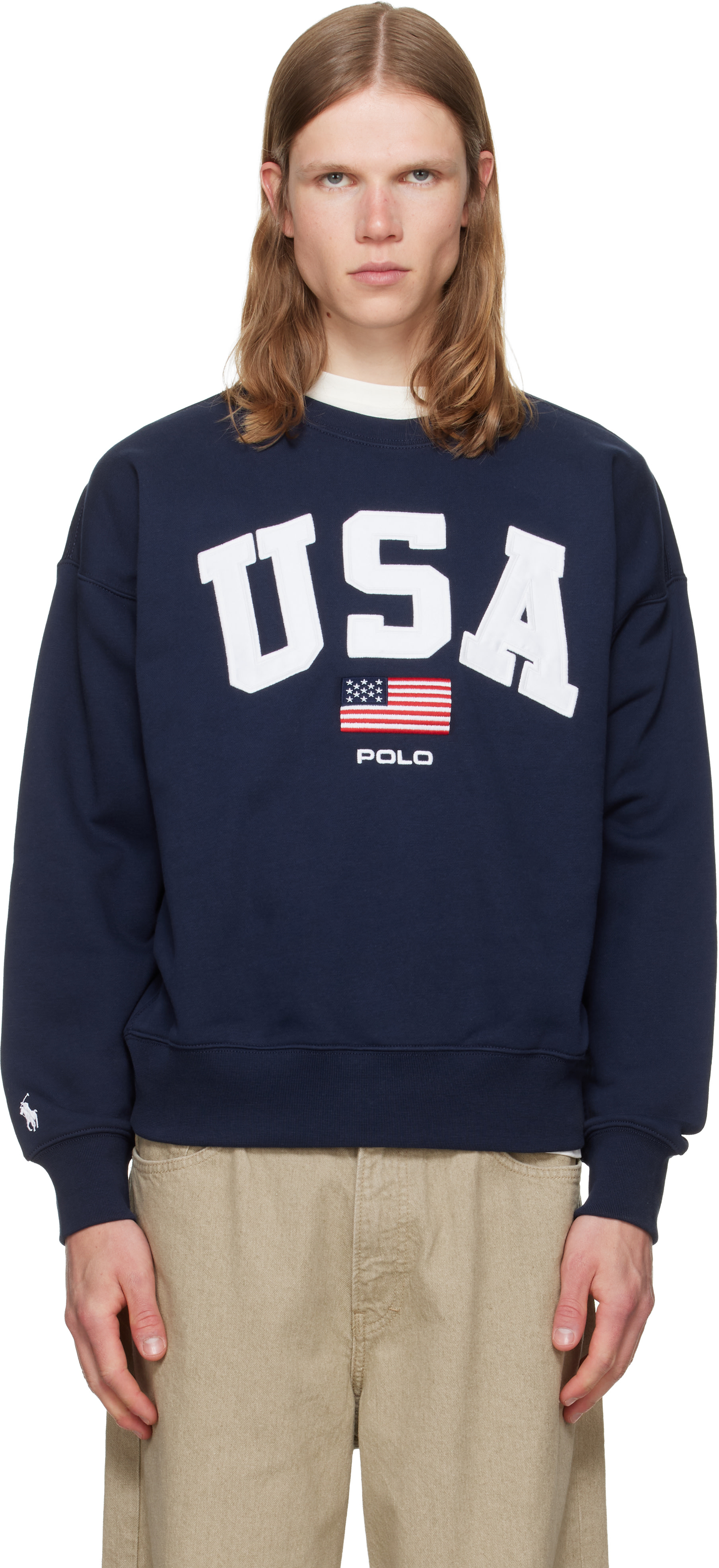 Polo Ralph Lauren: ネイビー Sport Fleece スウェットシャツ | SSENSE