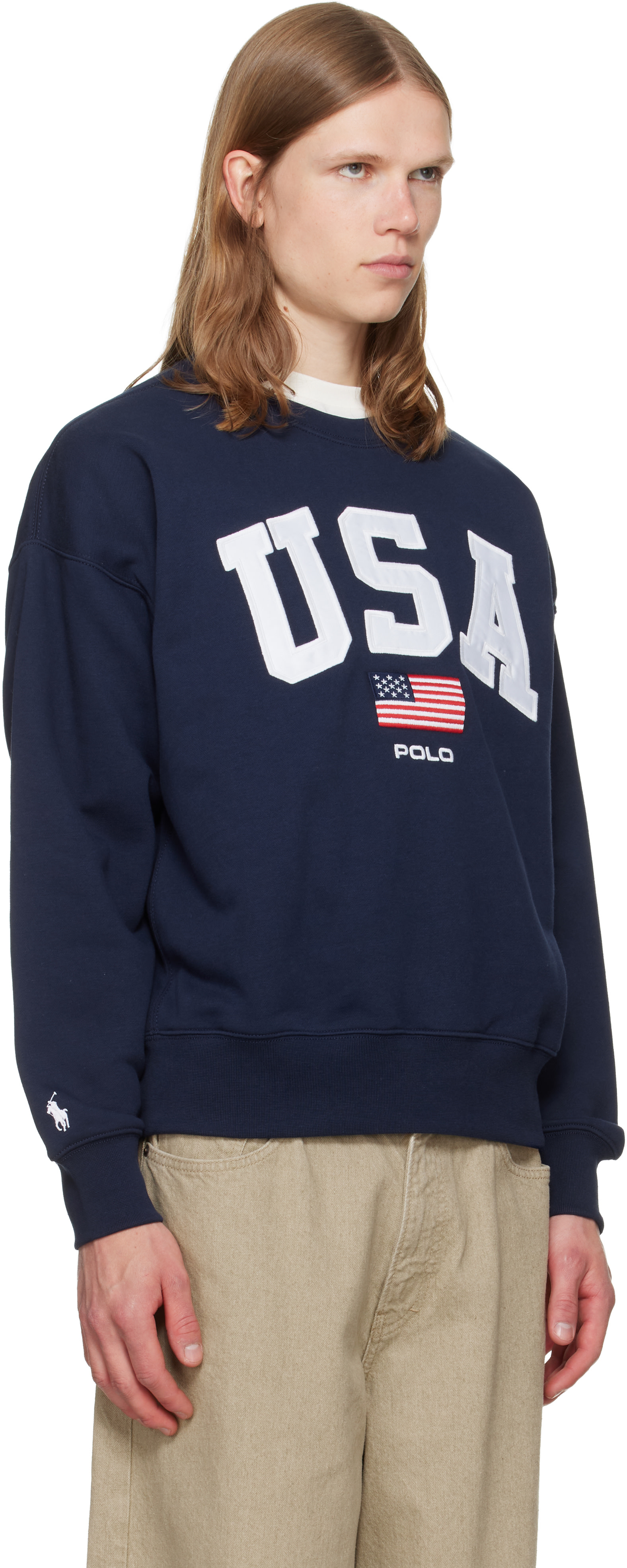 Polo Ralph Lauren: ネイビー Sport Fleece スウェットシャツ | SSENSE