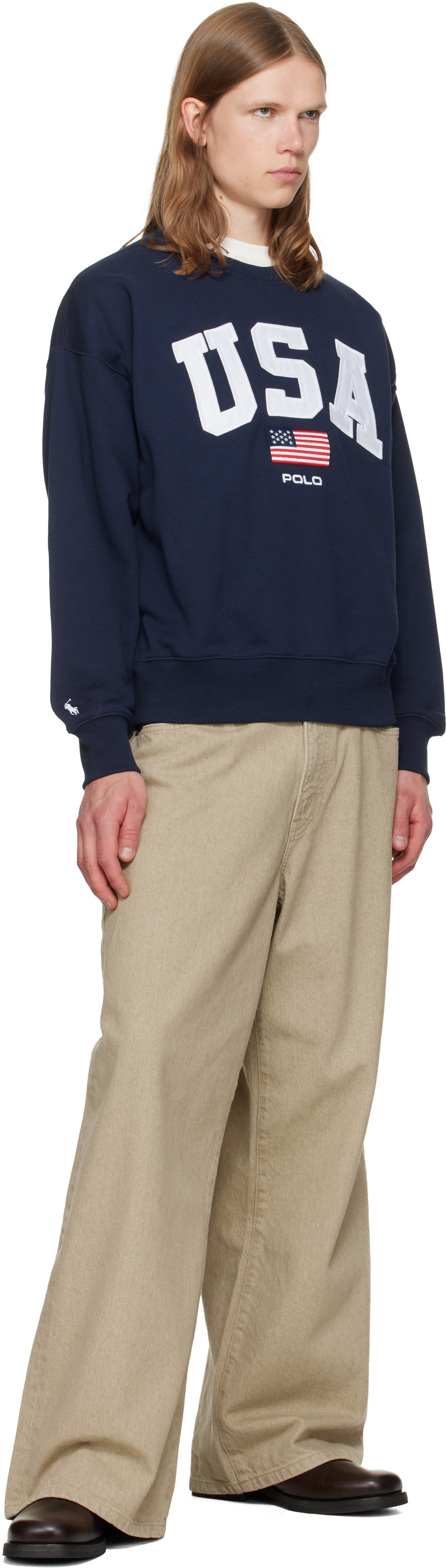 Polo Ralph Lauren: ネイビー Sport Fleece スウェットシャツ | SSENSE