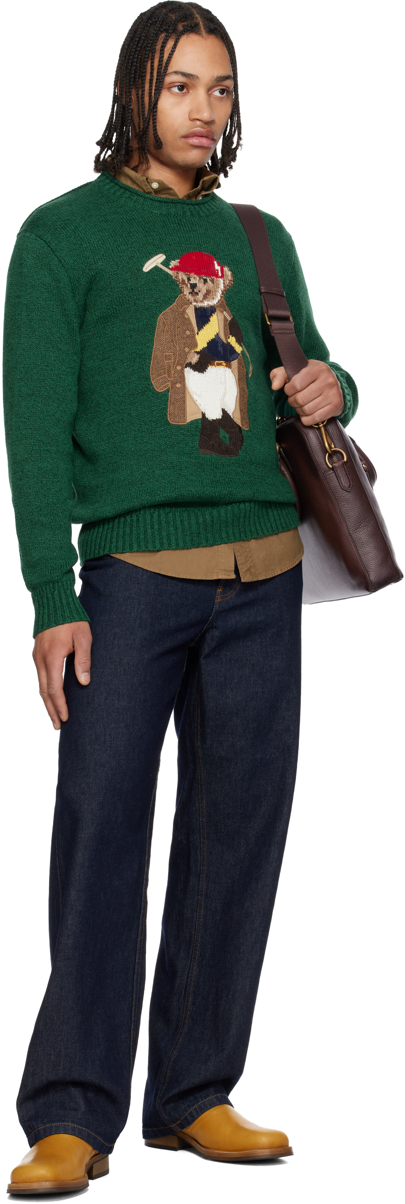 Polo Ralph Lauren: Green Polo Bear Rollneck Sweater | SSENSE Denmark