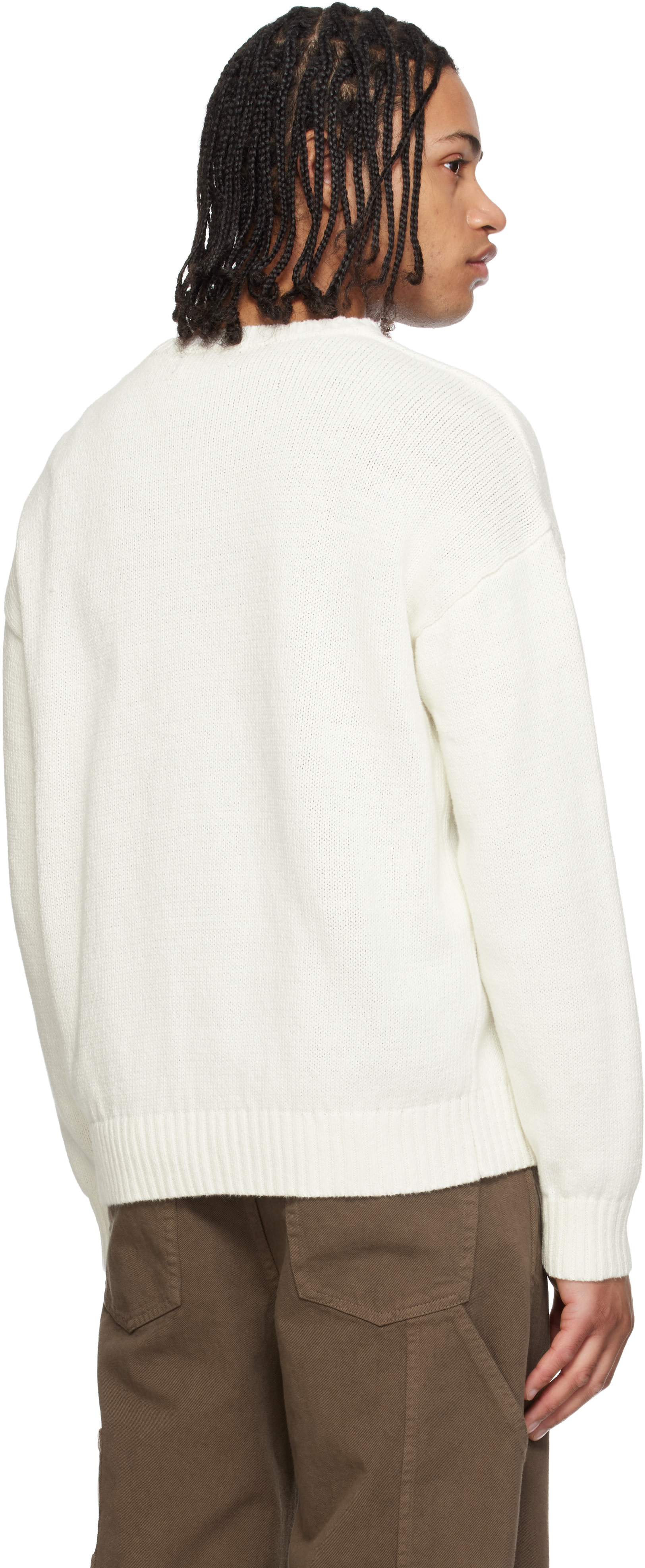 Polo Ralph Lauren: オフホワイト 'The Ralph Logo' セーター | SSENSE