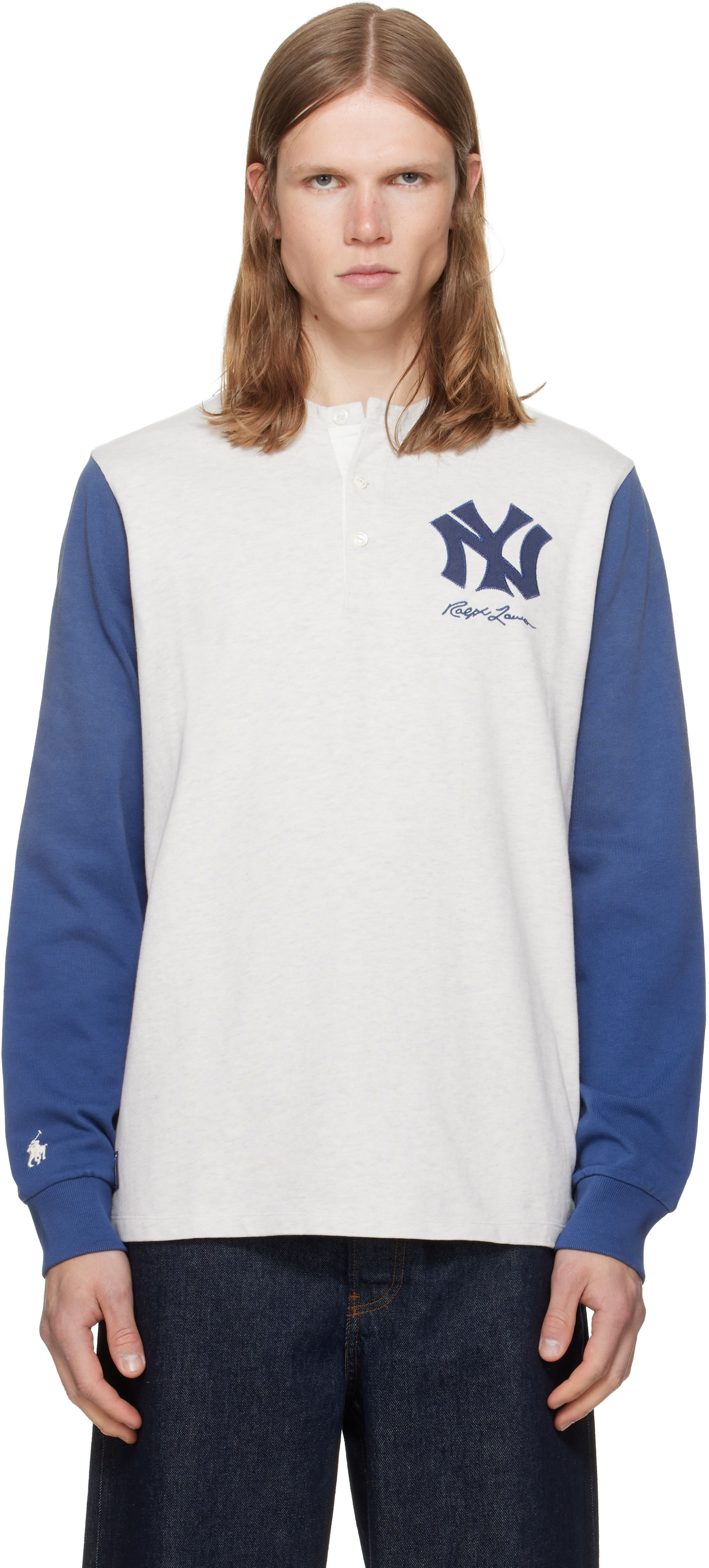 POLO RALPH LAUREN MLB YankeesTシャツ Polo Ralph Lauren: グレー＆ネイビー MLBエディション Yankees