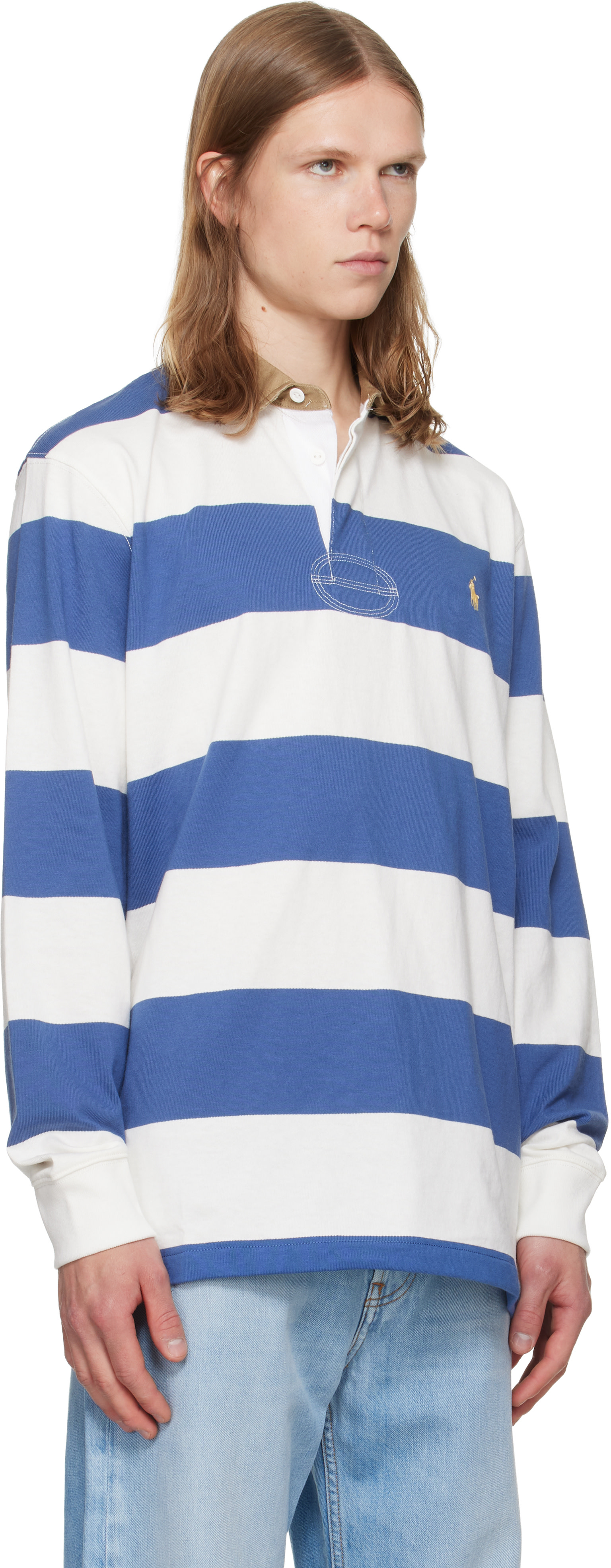 POLO SPORT Ralph Lauren ラガーシャツ M ホワイト Polo Ralph Lauren: ホワイト＆ピンク Classic Fit Khaki-Collar