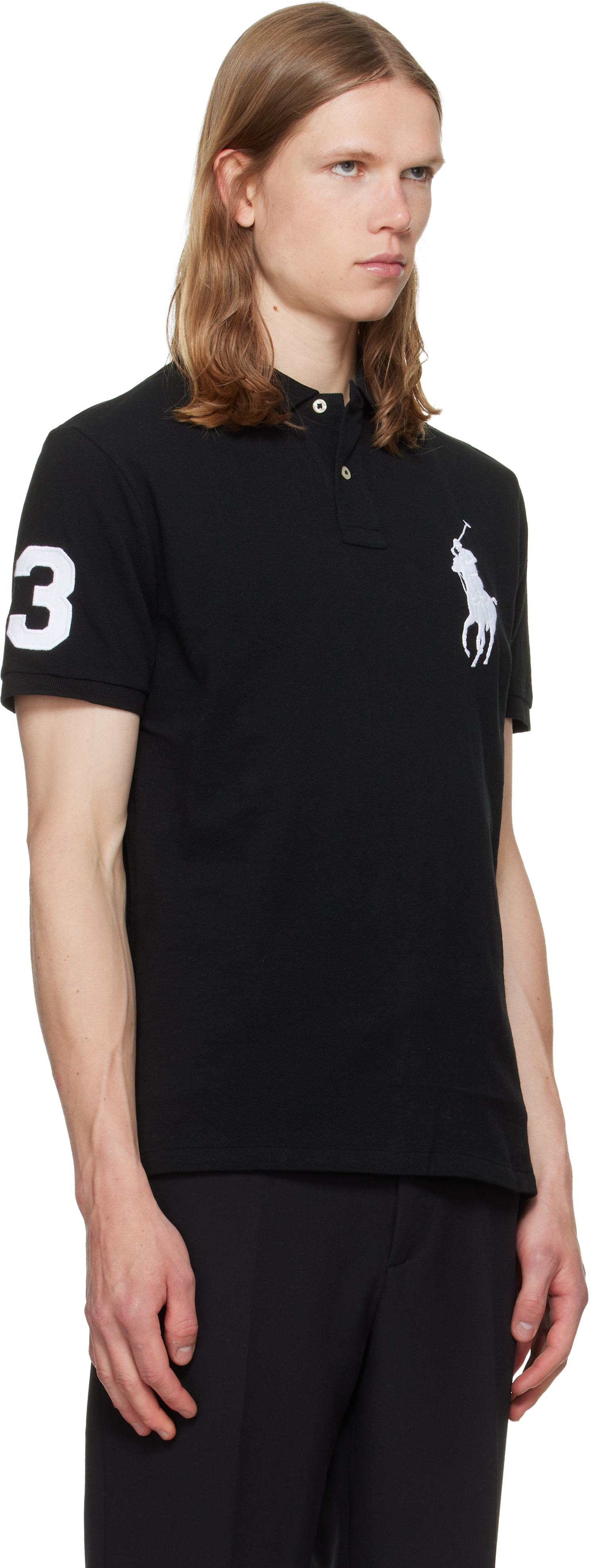 Polo Ralph Lauren: ブラック Big Pony メッシュ ポロシャツ | SSENSE 日本