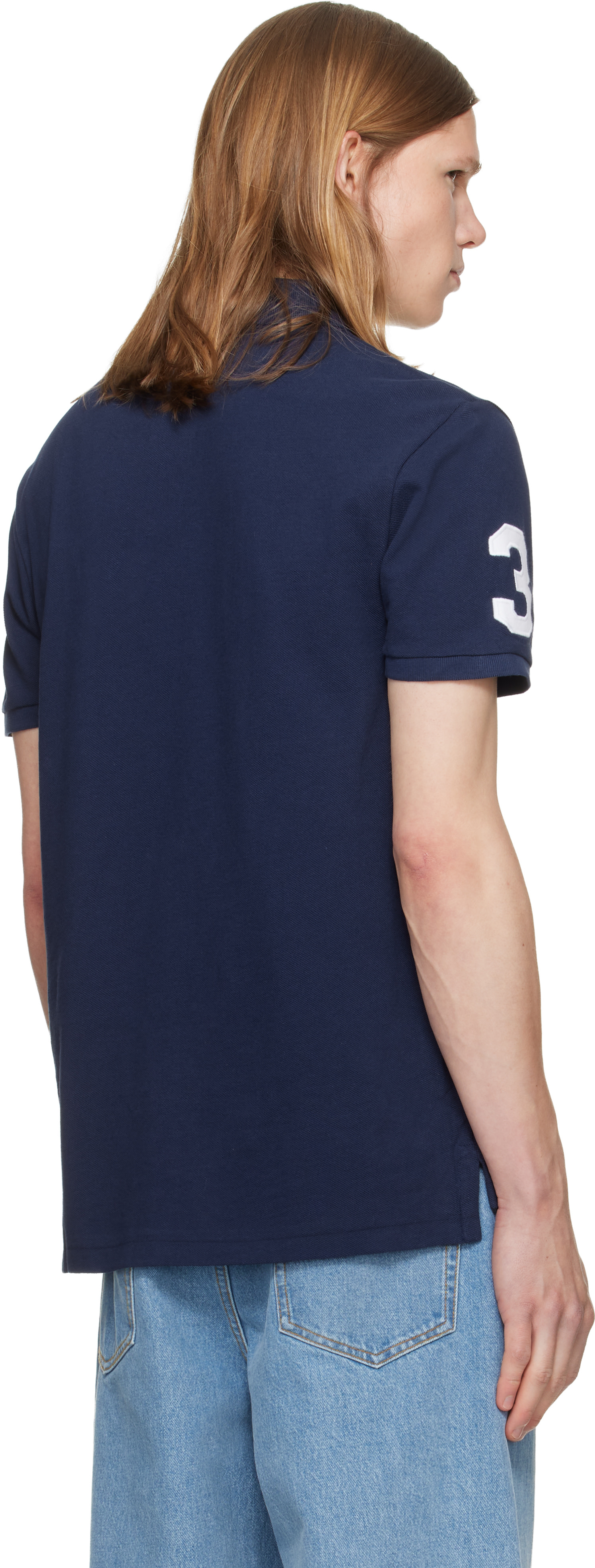 Polo Ralph Lauren: Navy Big Pony Mesh Polo | SSENSE