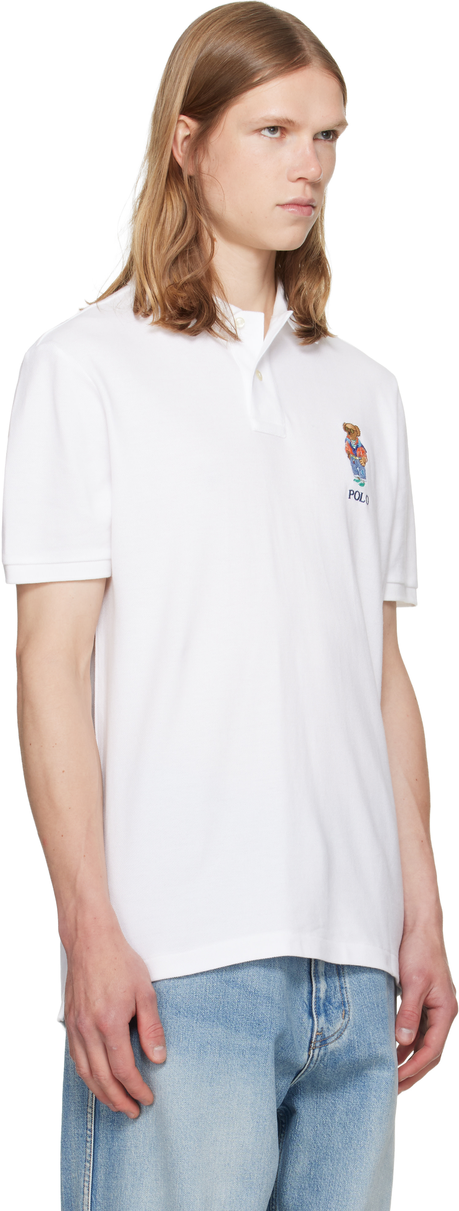Polo Ralph Lauren: ホワイト Polo ベア クラシックフィット メッシュ