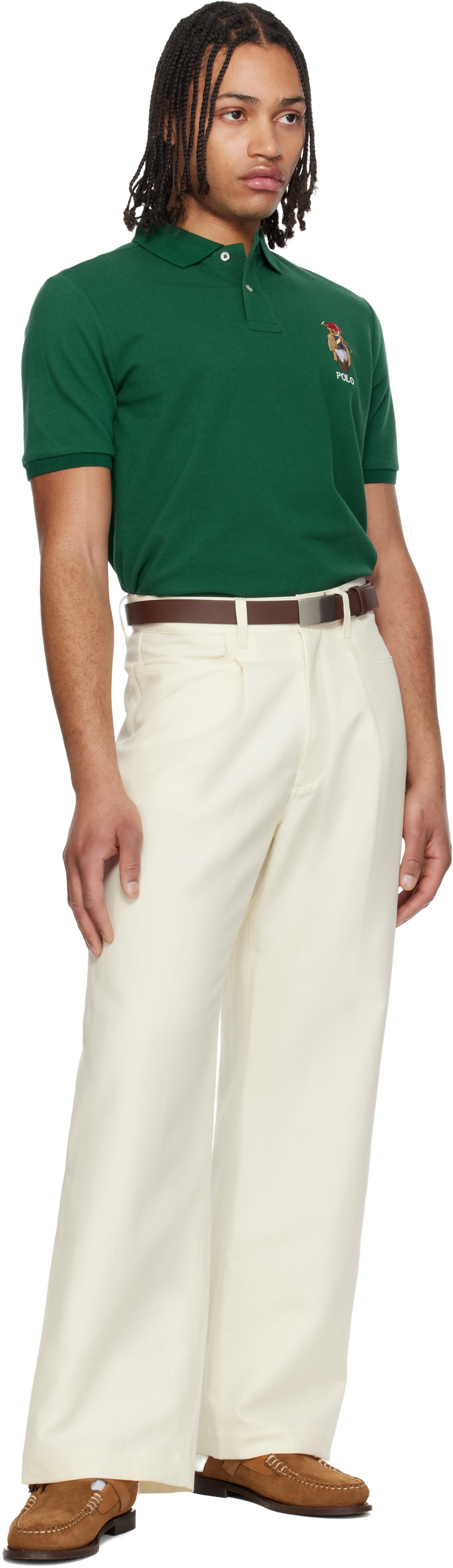 Polo Ralph Lauren: Green Short Sleeve Knit Polo | SSENSE