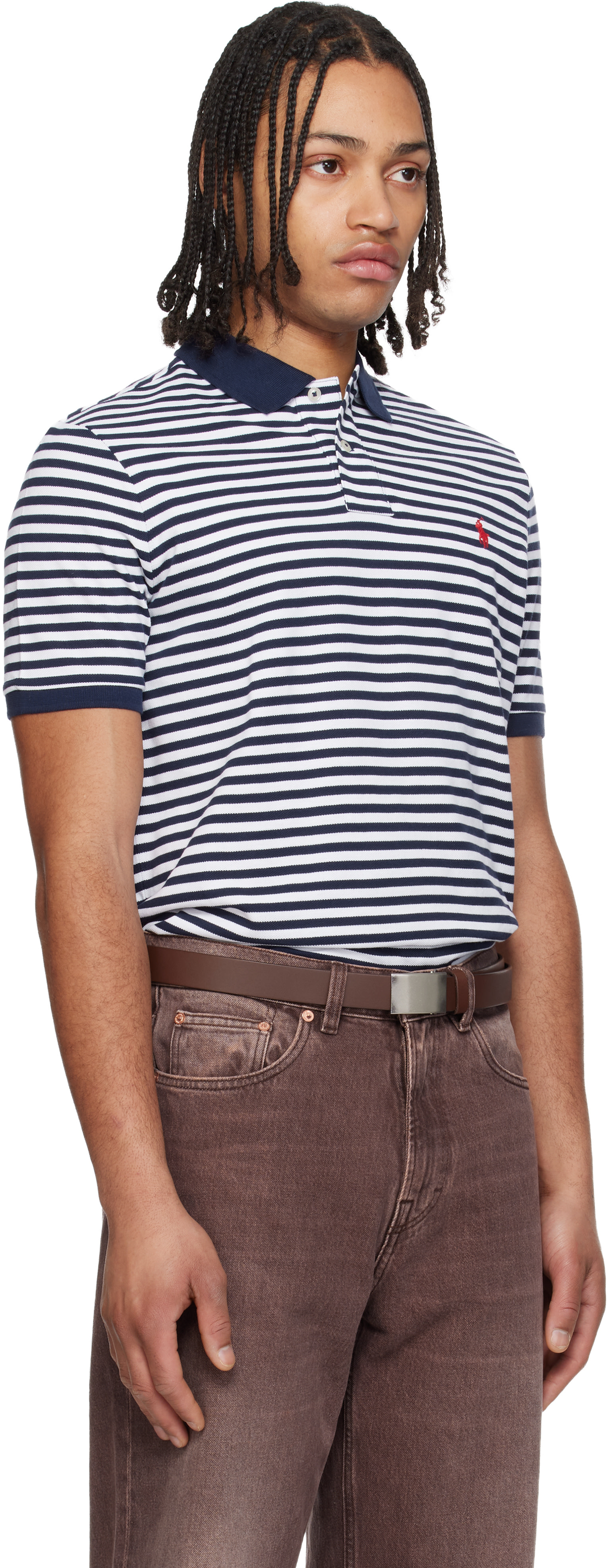 Polo Ralph Lauren: ネイビー＆ホワイト Classic Fit ボーダー 