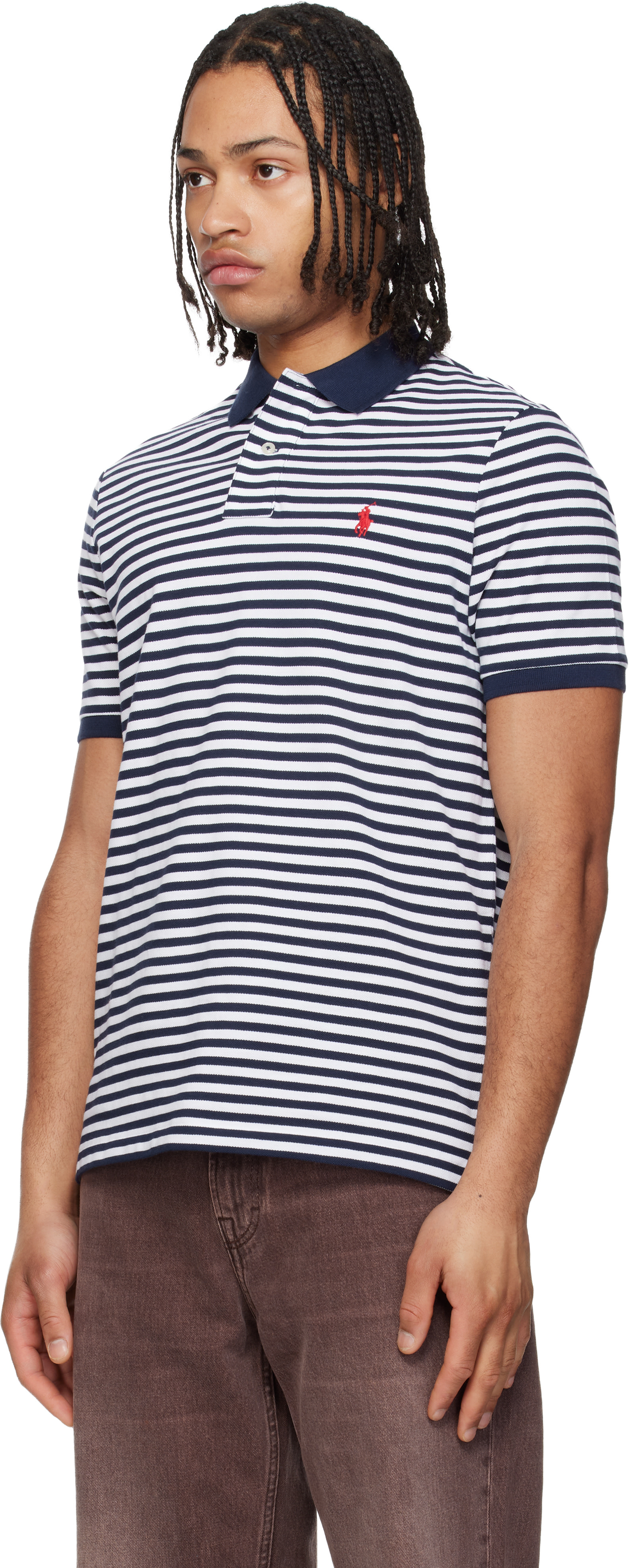 Polo Ralph Lauren: ネイビー＆ホワイト Classic Fit ボーダー 