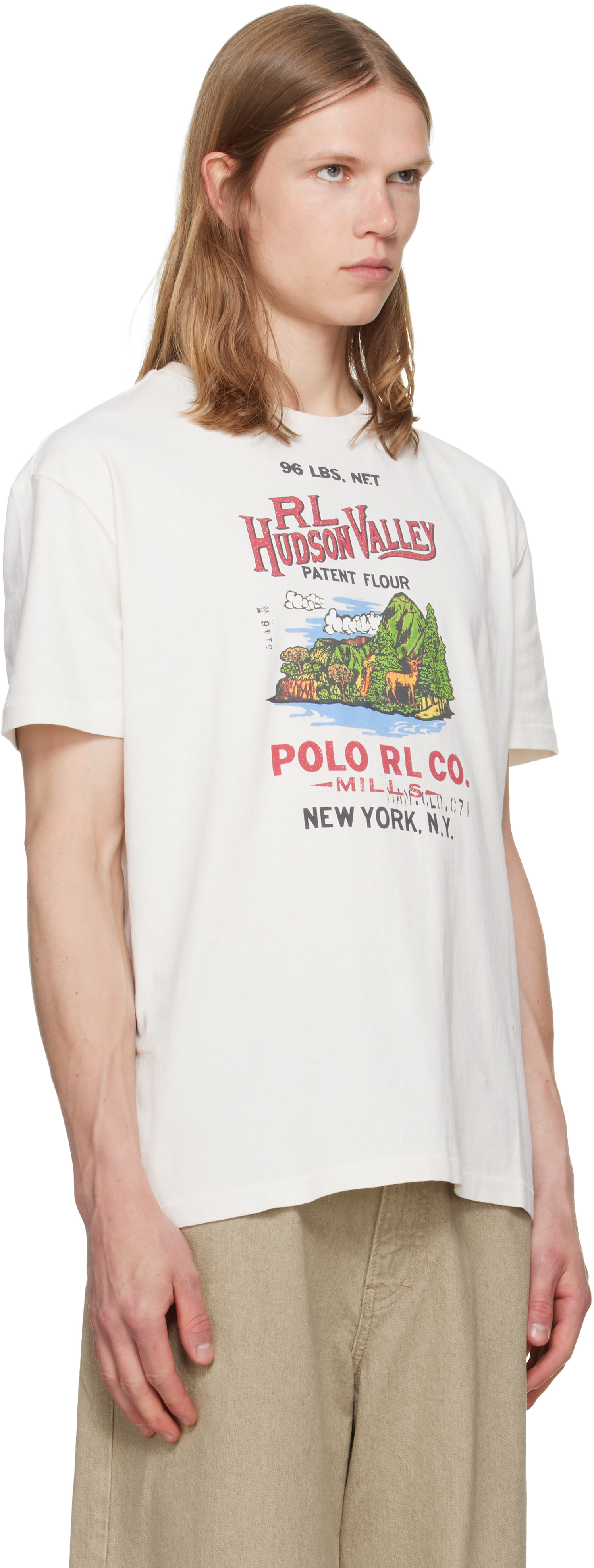 Polo Ralph Lauren: Off-White Classic Fit Jersey Graphic T-shirt
