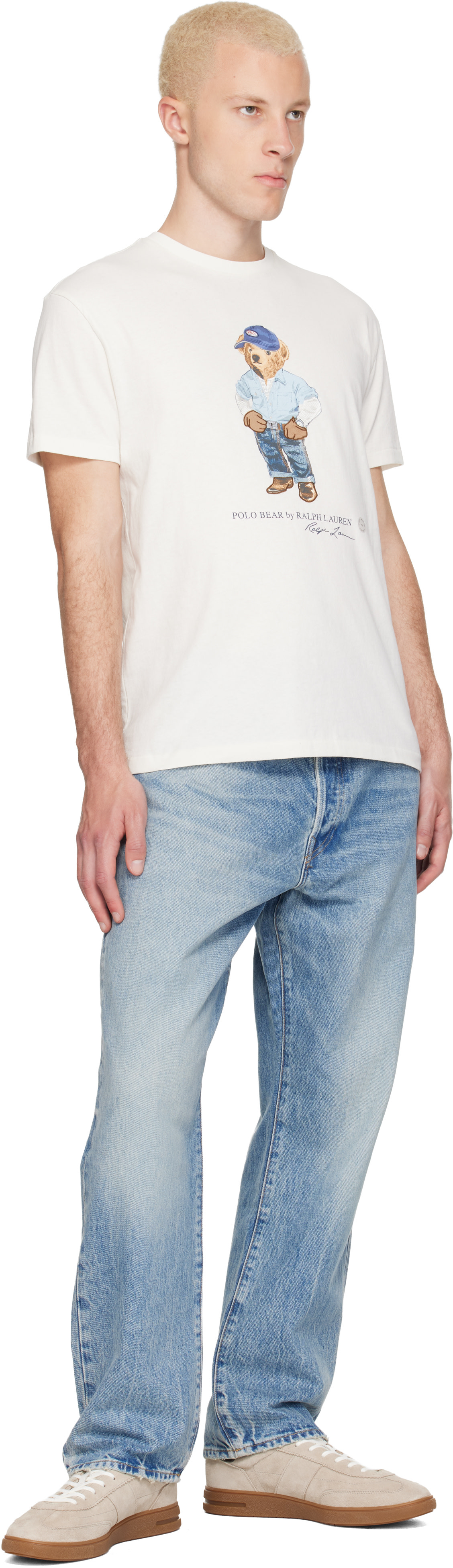 Polo Ralph Lauren: White Classic Fit Polo Bear Jersey T-shirt | SSENSE