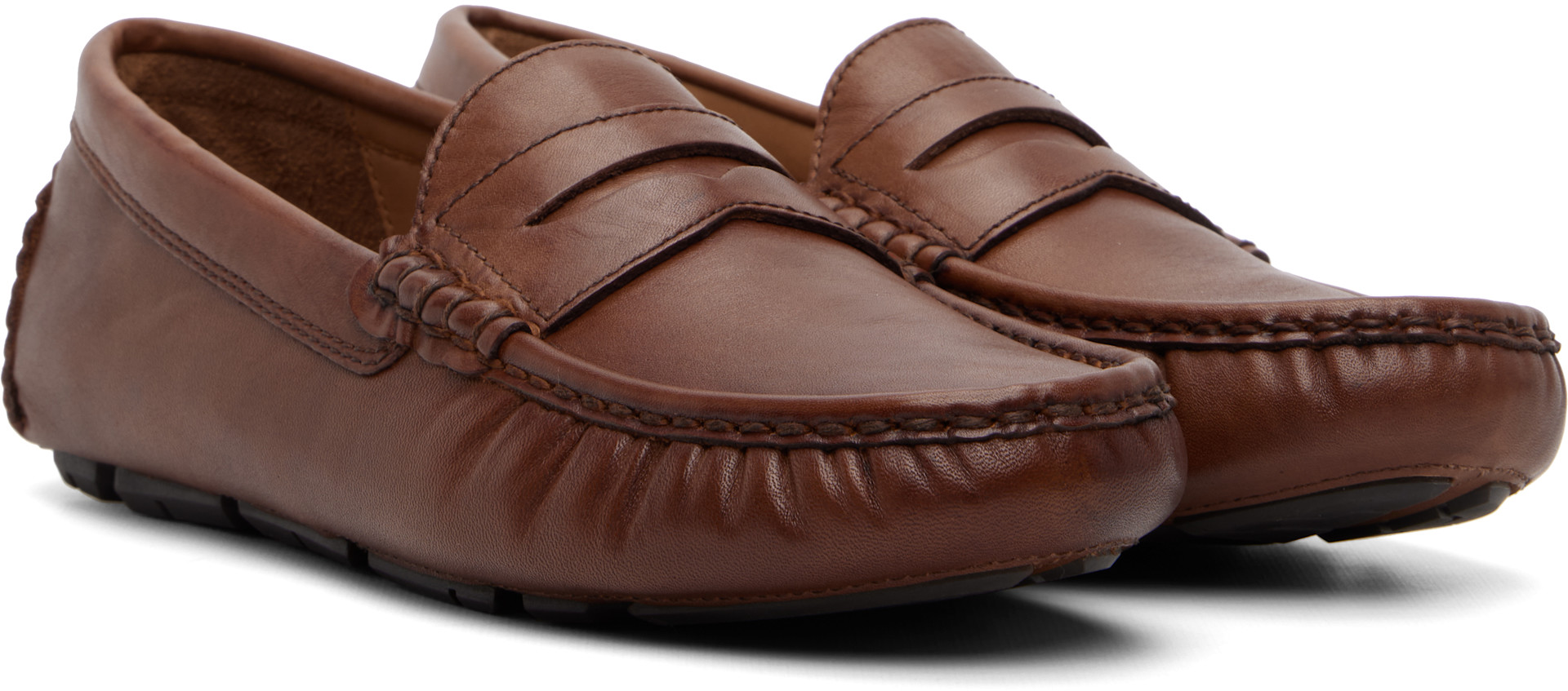 Polo Ralph Lauren: Brown Anders Penny Loafers | SSENSE