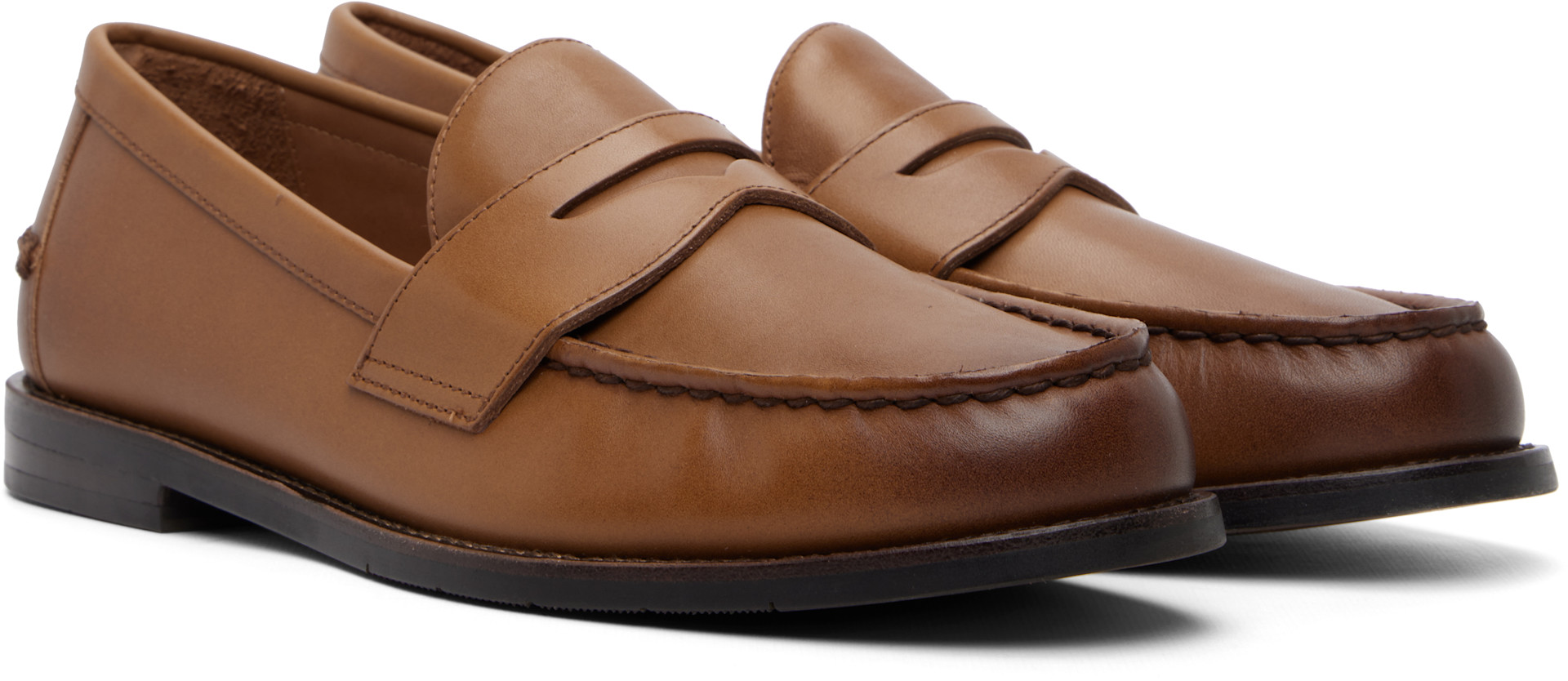 Polo Ralph Lauren Men Alston Slip On Penny Loafers Size US 10D Tan Brown Leather Amazon.com | POLO RALPH LAUREN Men main image 3