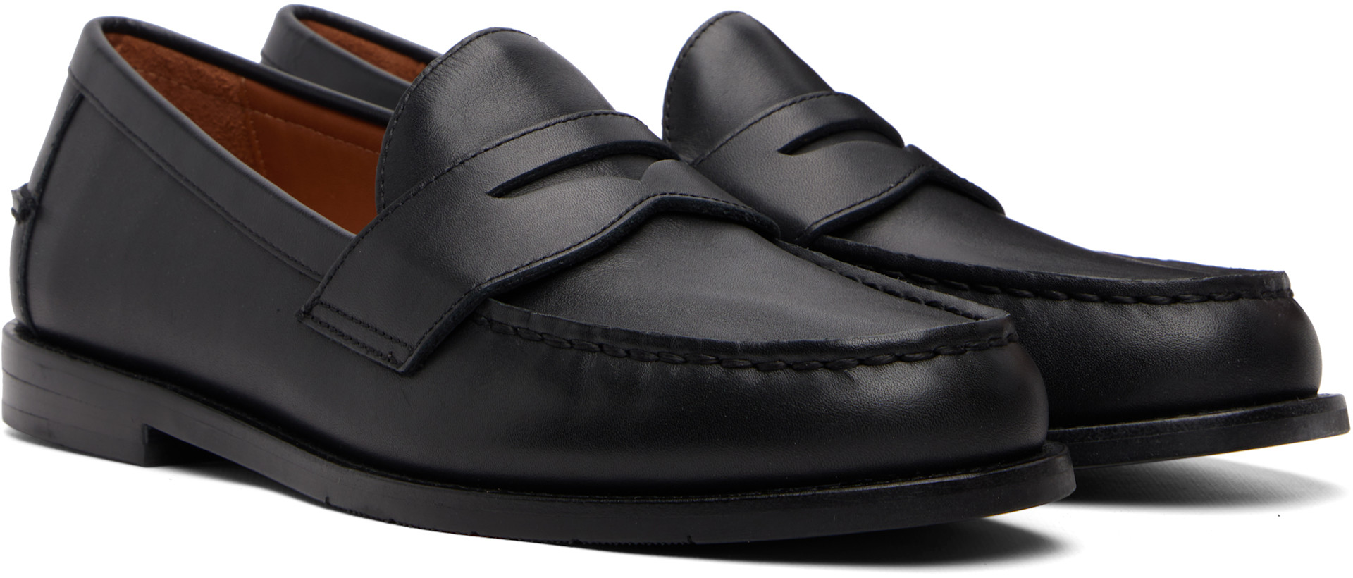 Polo Ralph Lauren: ブラック Alston レザー ペニーローファー