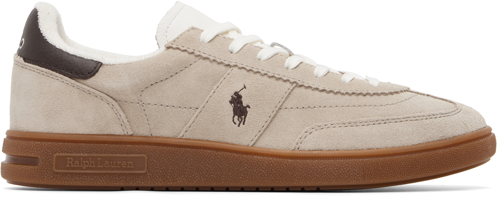 Polo Ralph Lauren: Beige Bedford Suede Sneakers | SSENSE