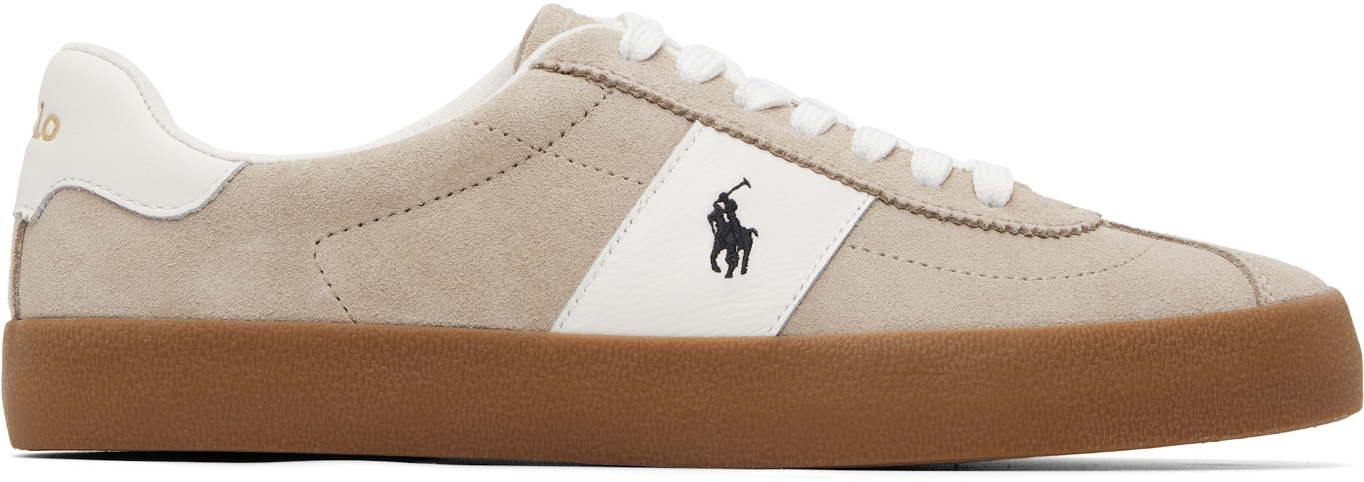 Polo Ralph Lauren: ベージュ＆ホワイト Court VLC PP スニーカー