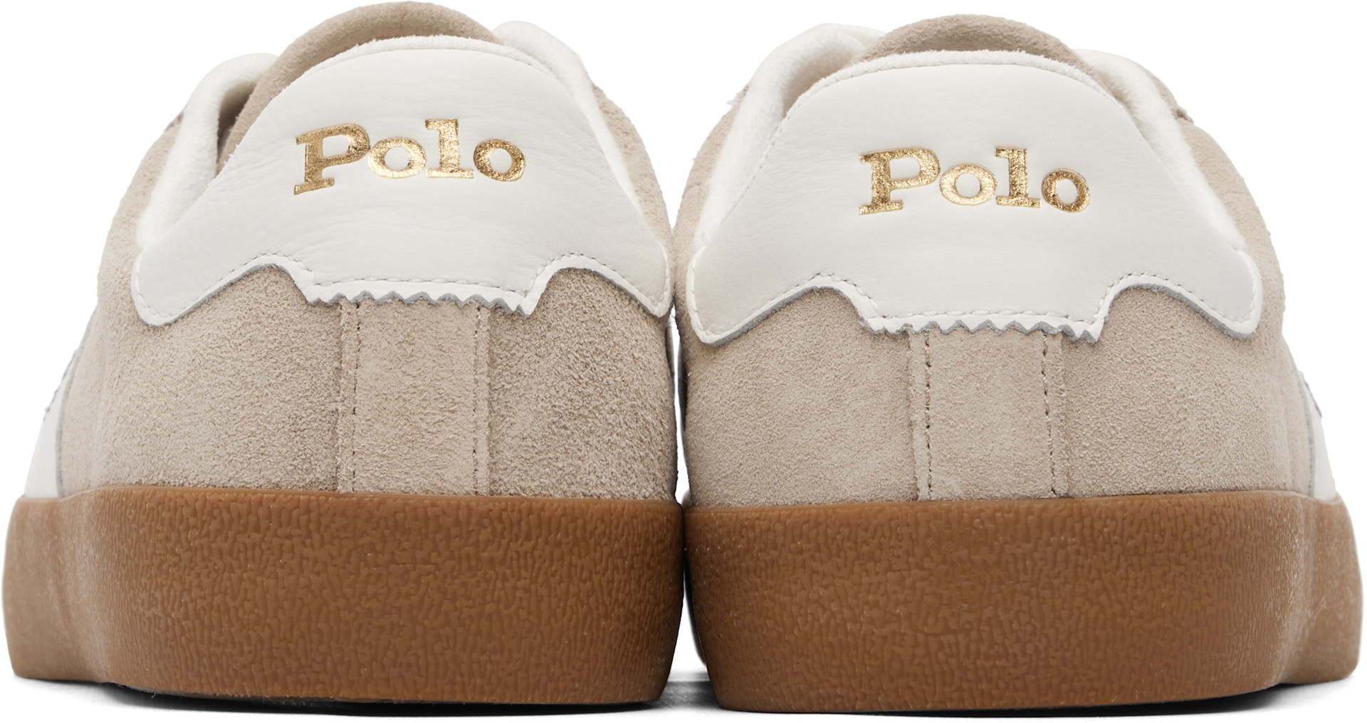Polo Ralph Lauren: ベージュ＆ホワイト Court VLC PP スニーカー 