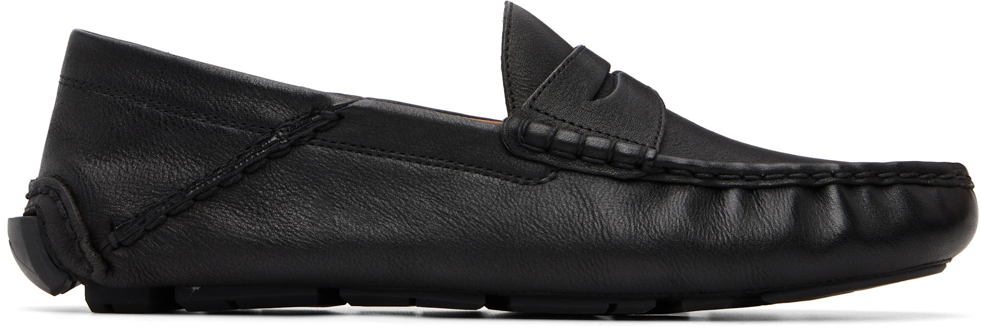 Polo Ralph Lauren: ブラック Anders レザー ドライビングシューズ
