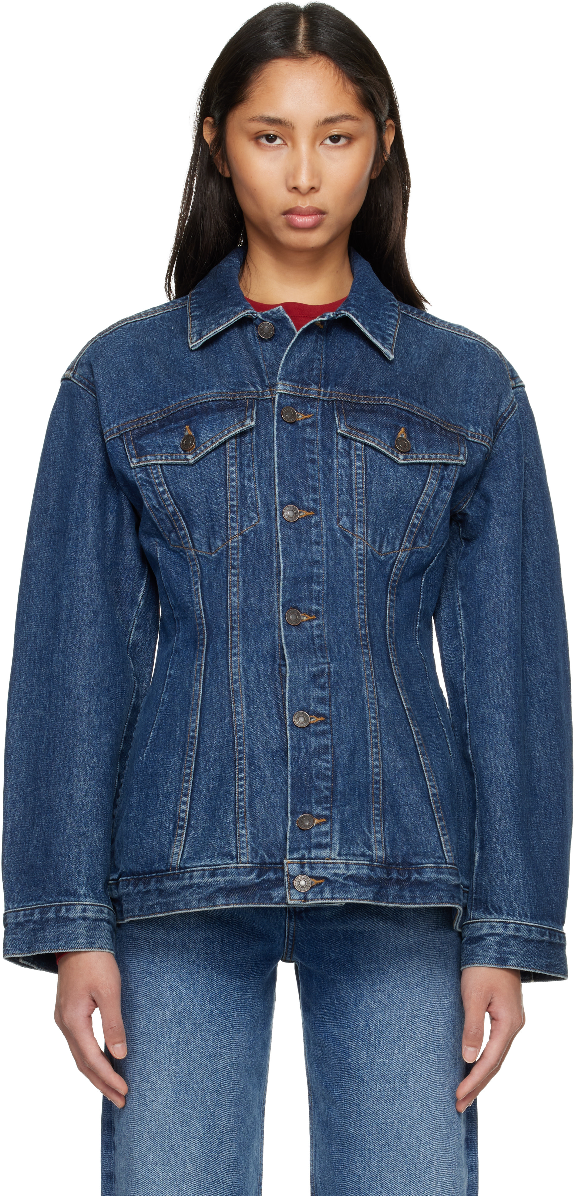 AGOLDE - Blouson Myra bleu marine en denim