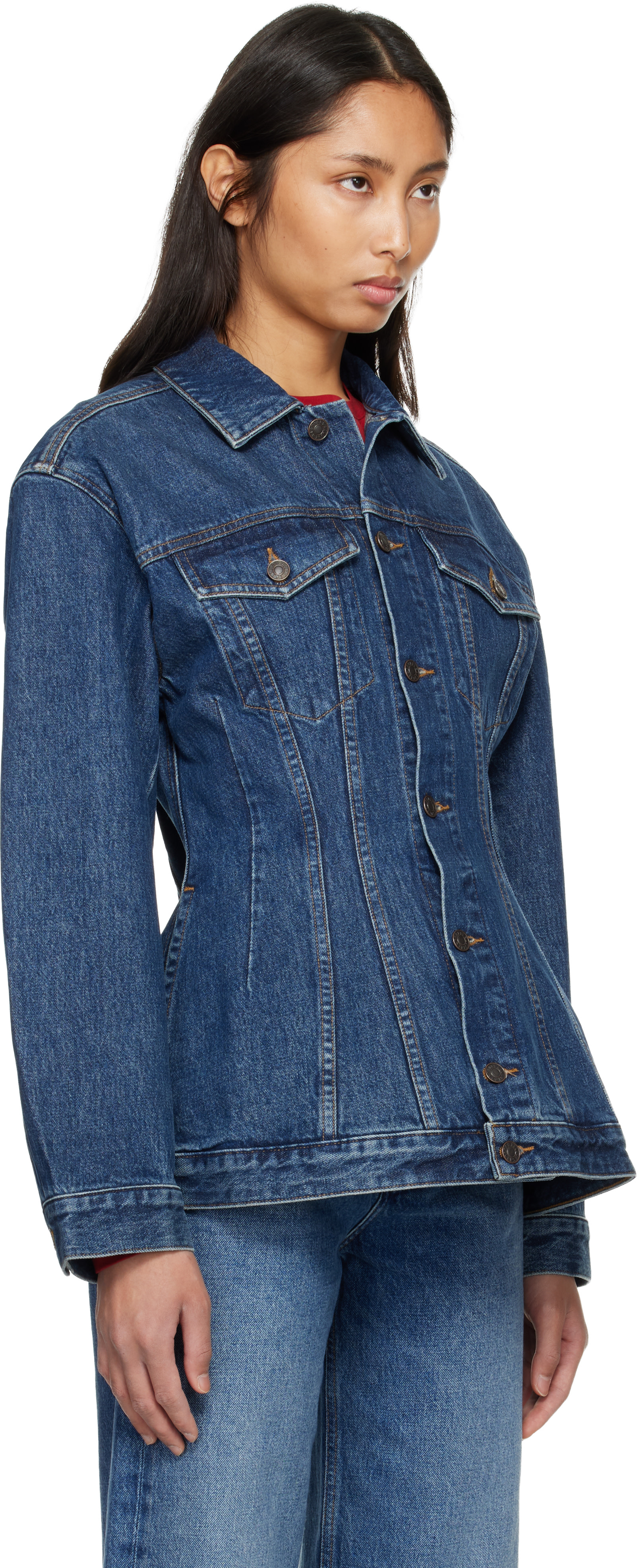 AGOLDE - Blouson Myra bleu marine en denim