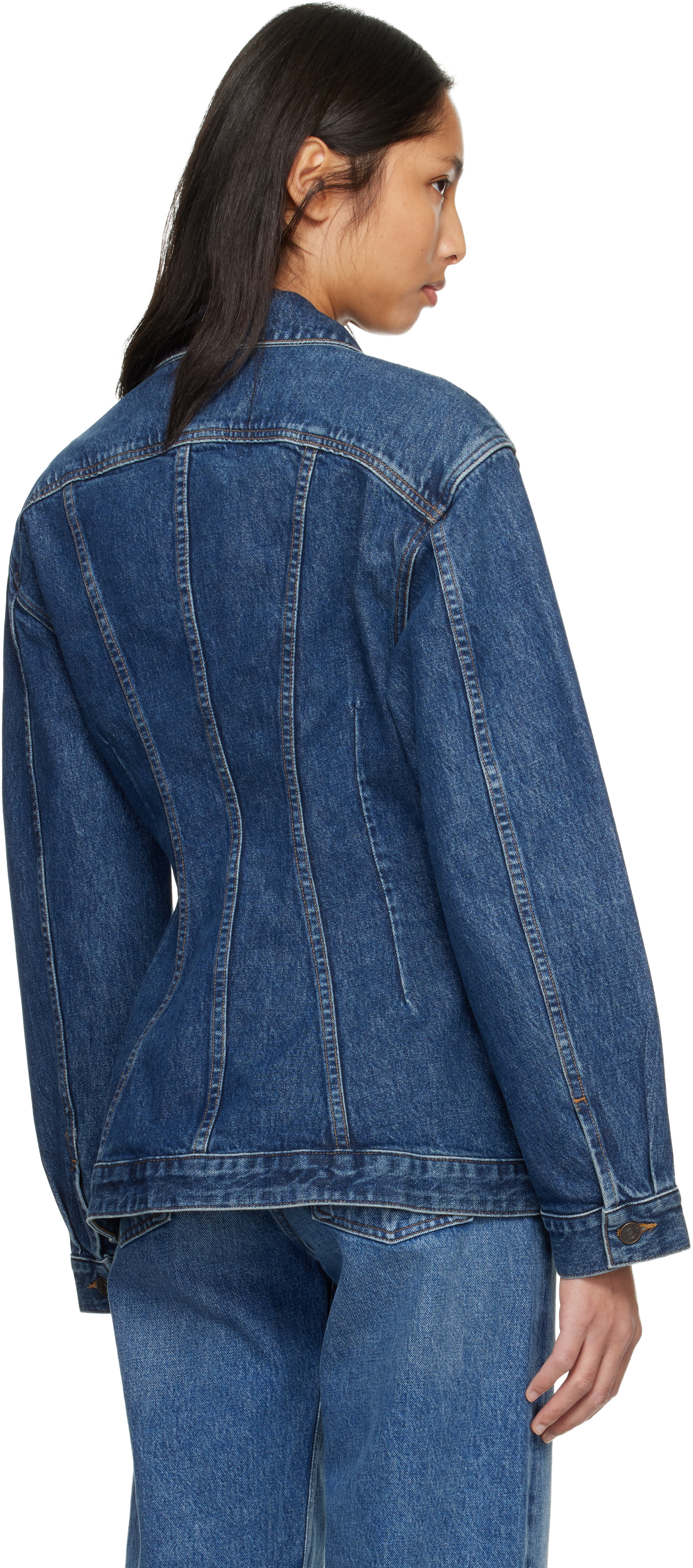 AGOLDE - Blouson Myra bleu marine en denim