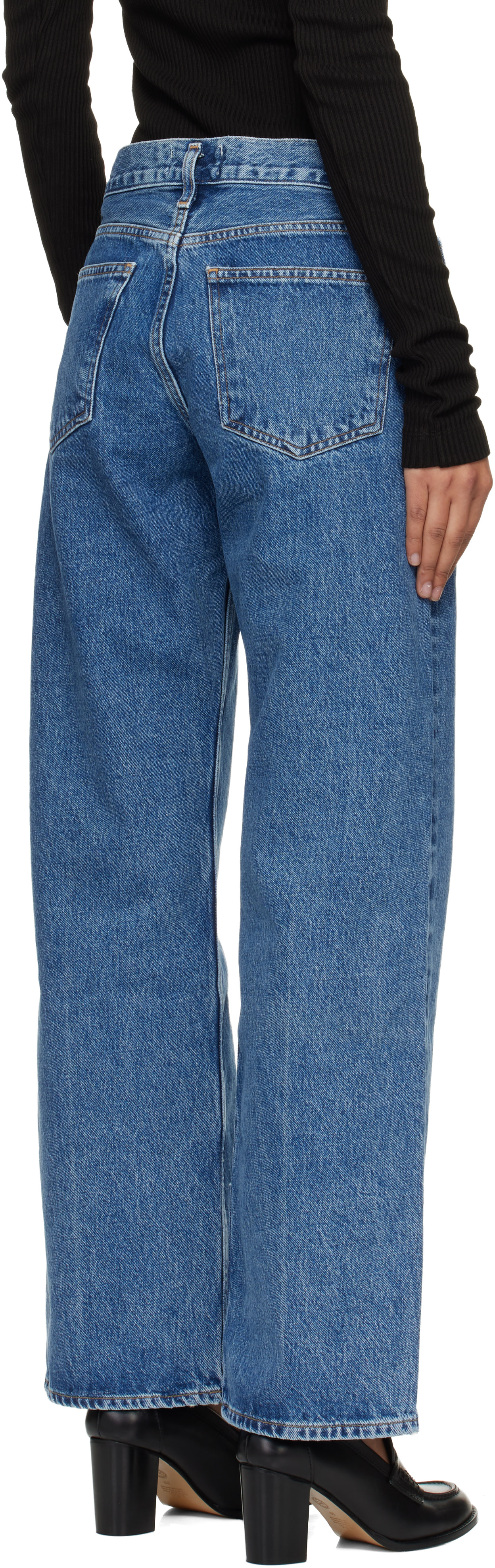 AGOLDE - Jean décontracté bleu à taille basse
