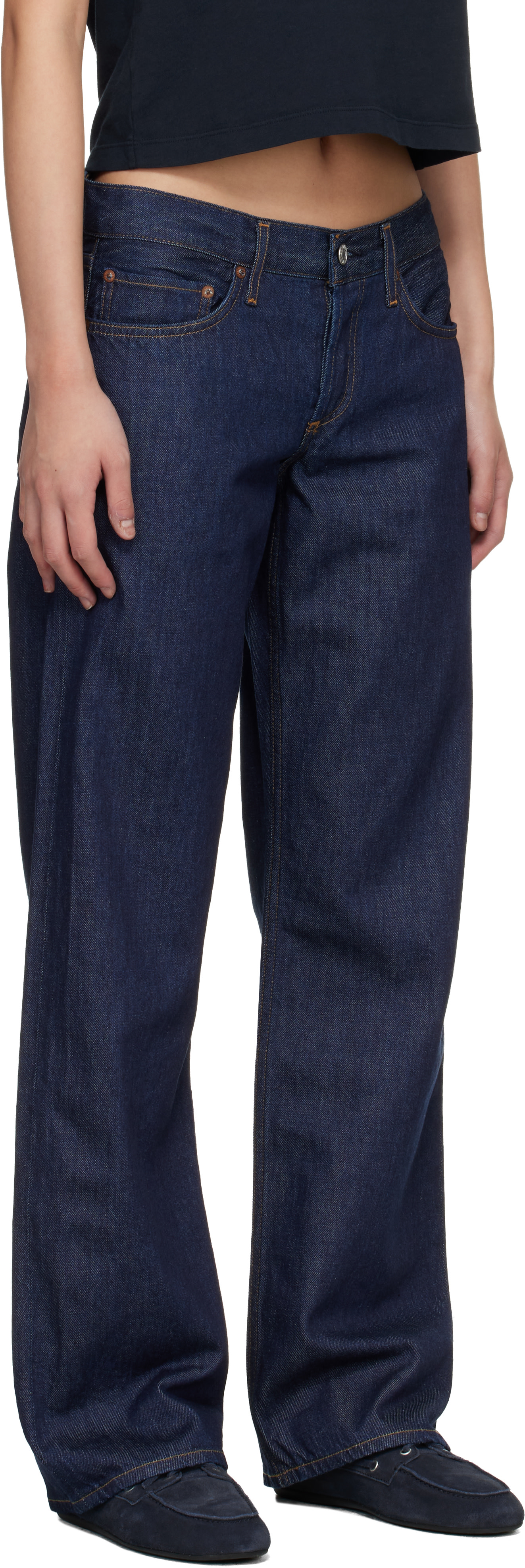 AGOLDE - Jean décontracté bleu à taille basse