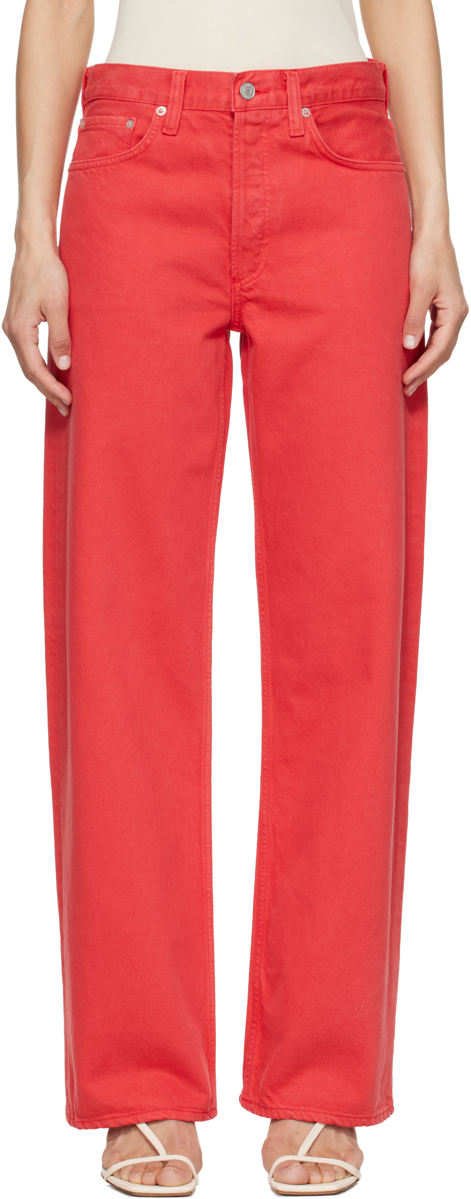 AGOLDE - Jean décontracté ample Arc 32 rouge