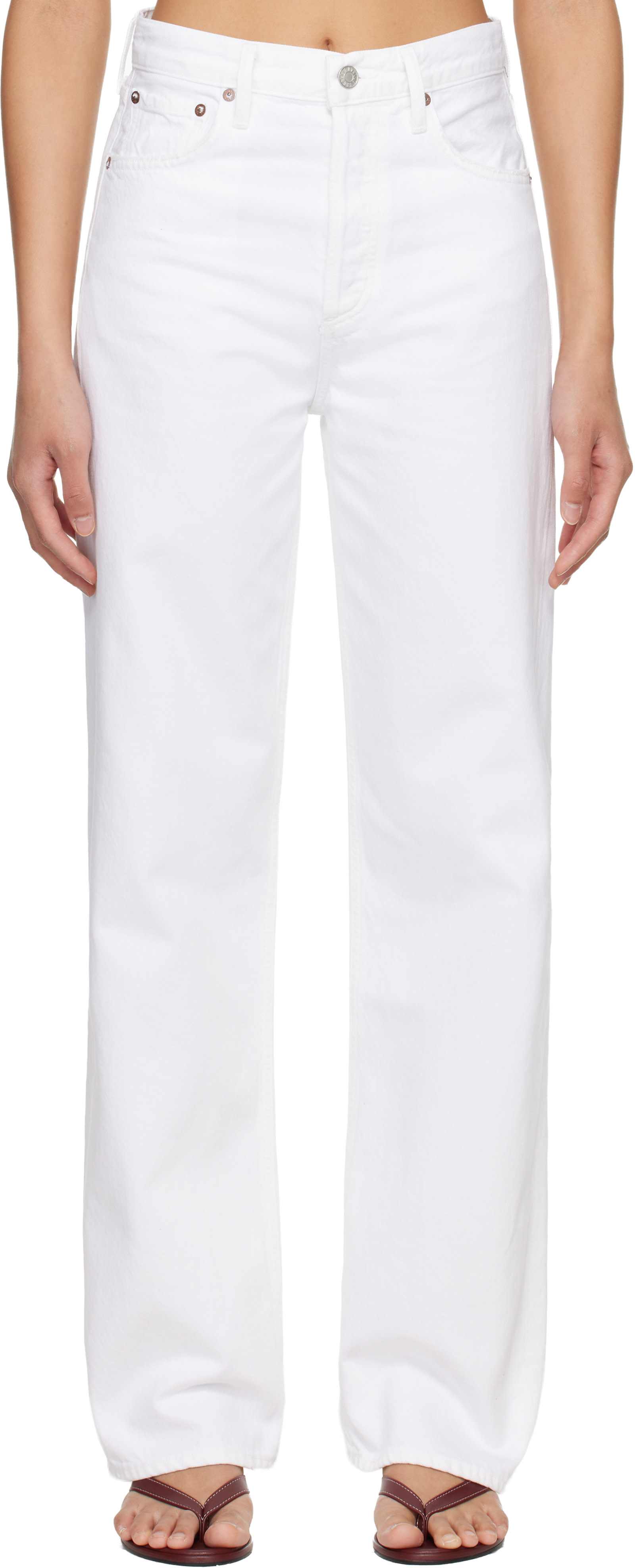 AGOLDE - Jean Ren blanc