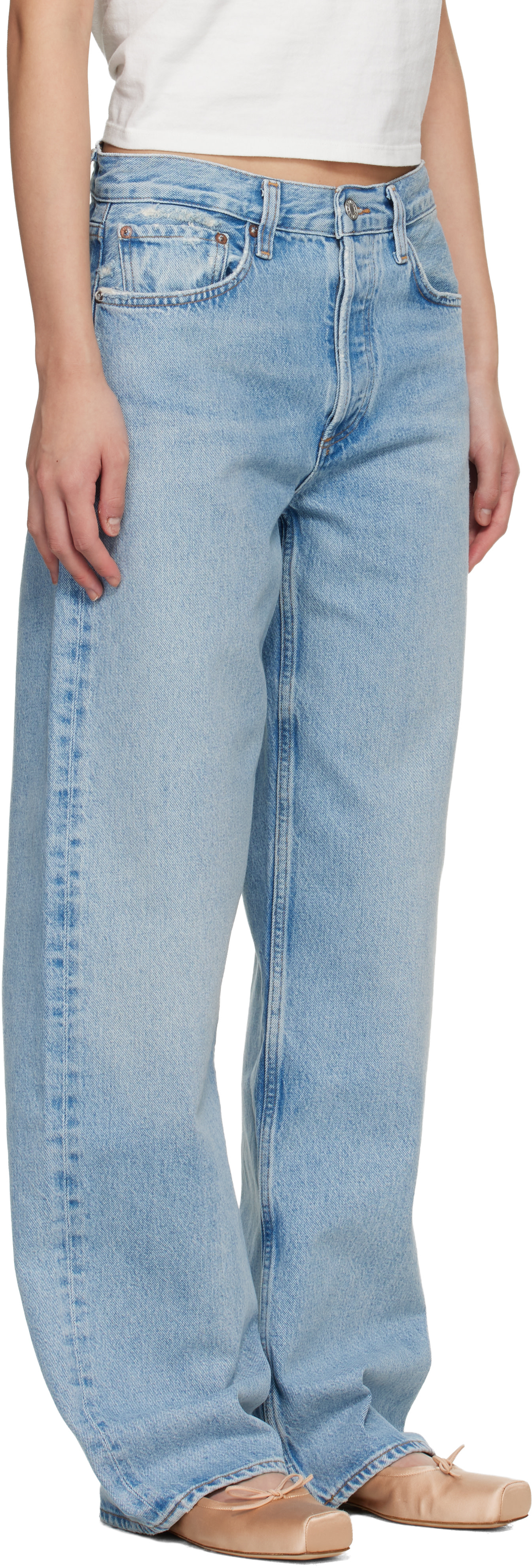 AGOLDE - Jean Arc bleu à taille mi-haute