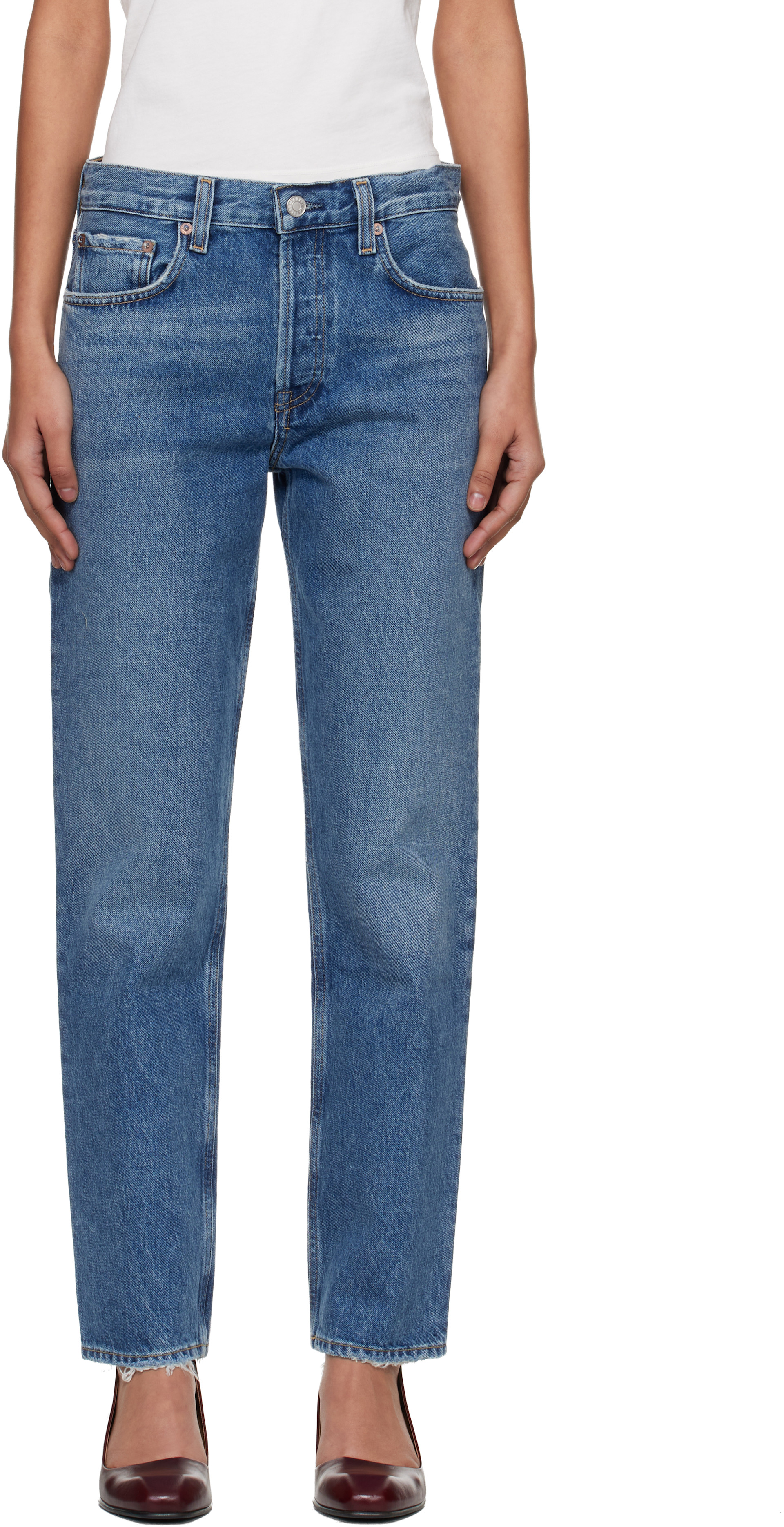 AGOLDE - Jean Romney bleu